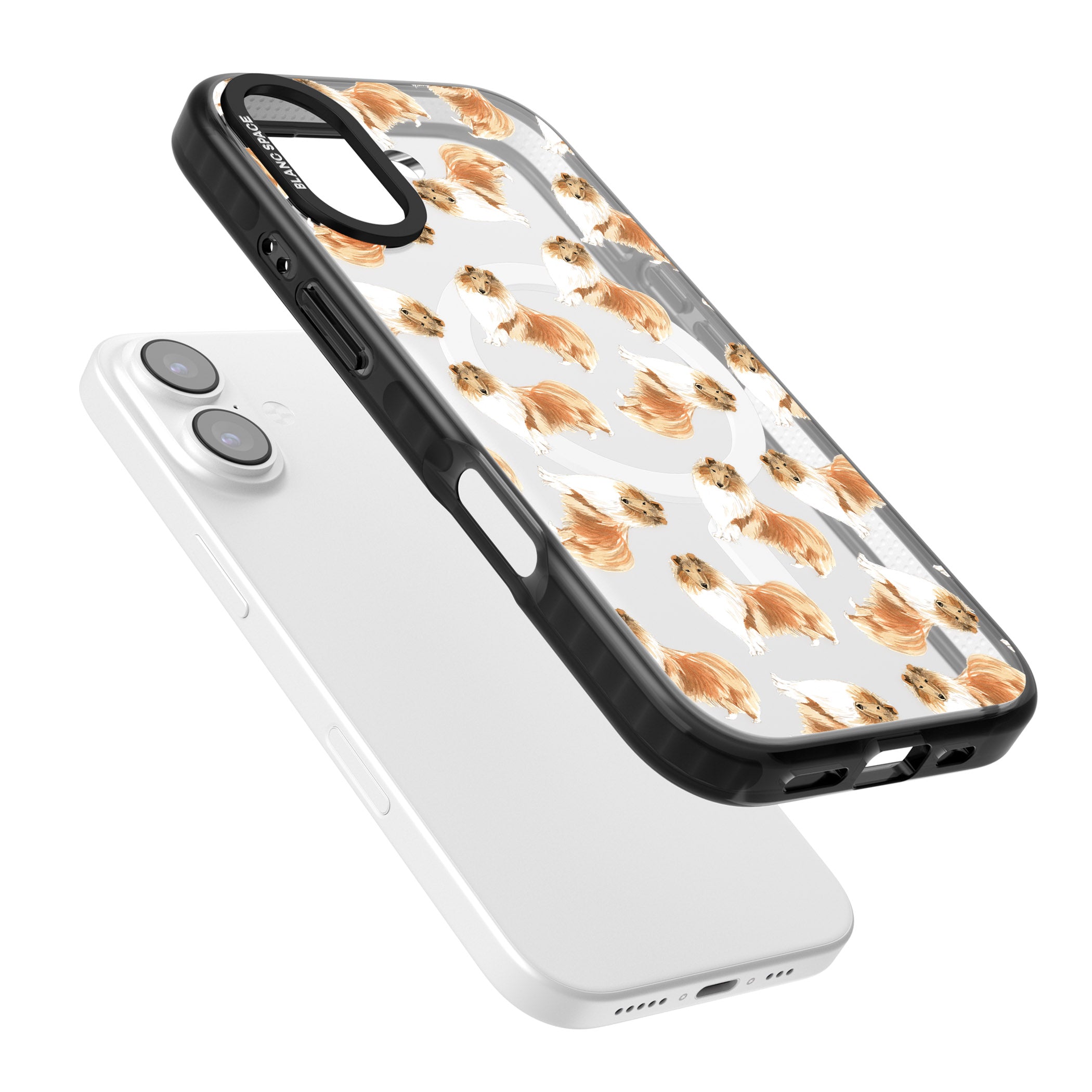 Collie Watercolor iPhone 17 Impact Pro Black Phone Case Colours