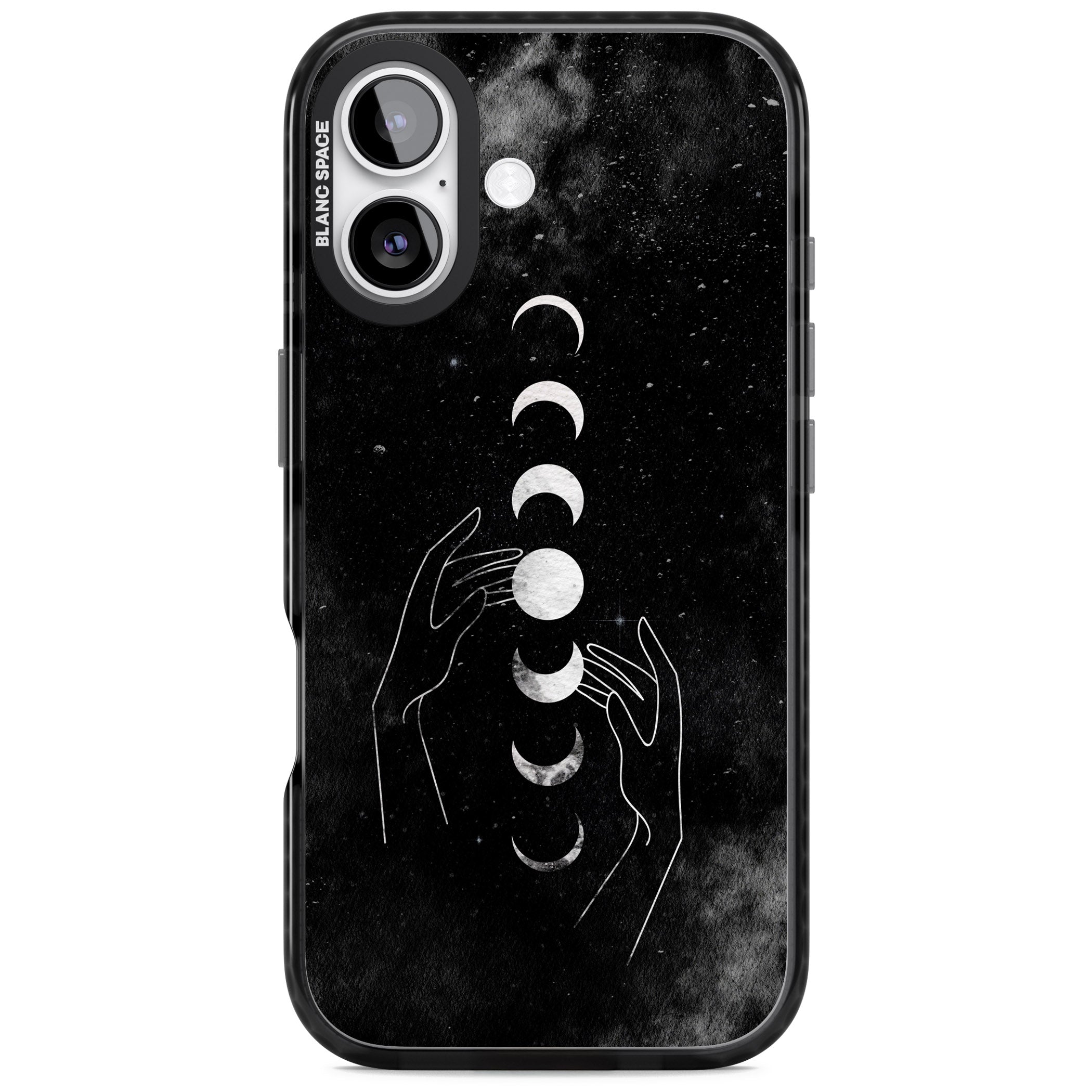 Moon Phases Hands iPhone 17 Impact Pro Black Phone Case