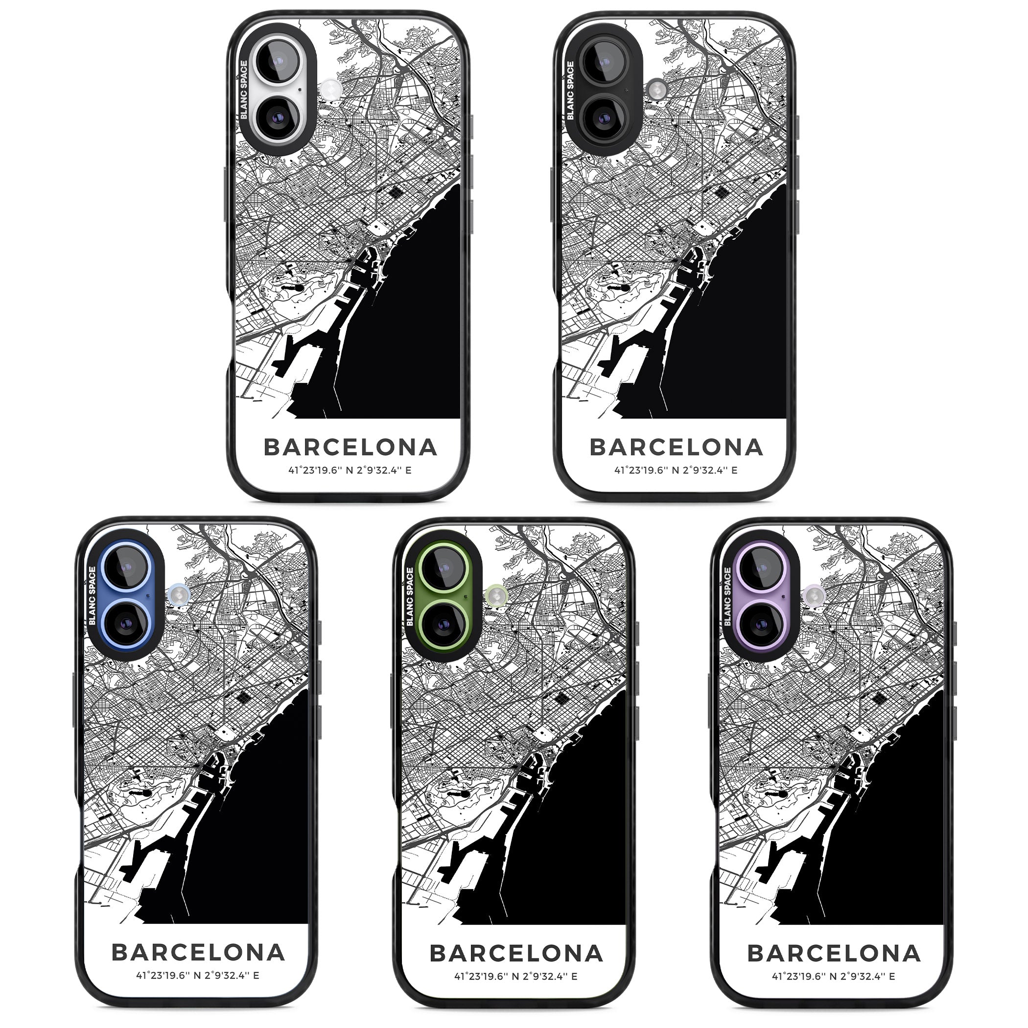 Barcelona Map iPhone 17 Impact Pro Black Phone Case APT Impact Protection