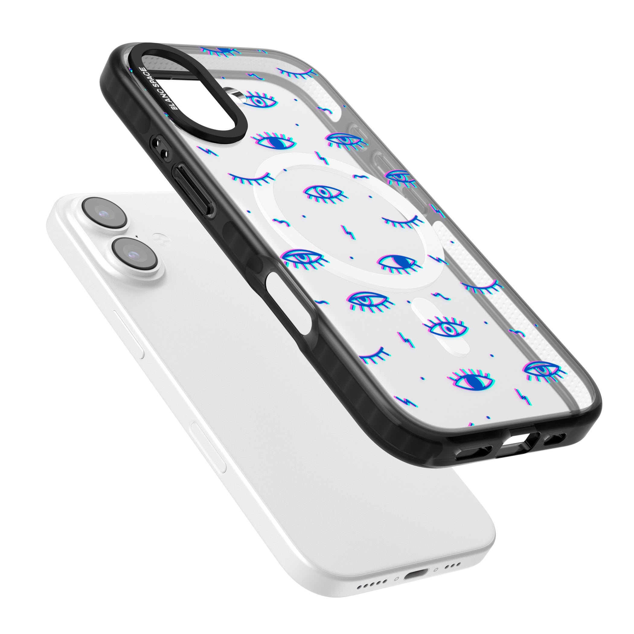 Duotone Psychedelic Eyes iPhone 17 Impact Pro Black Phone Case Colours