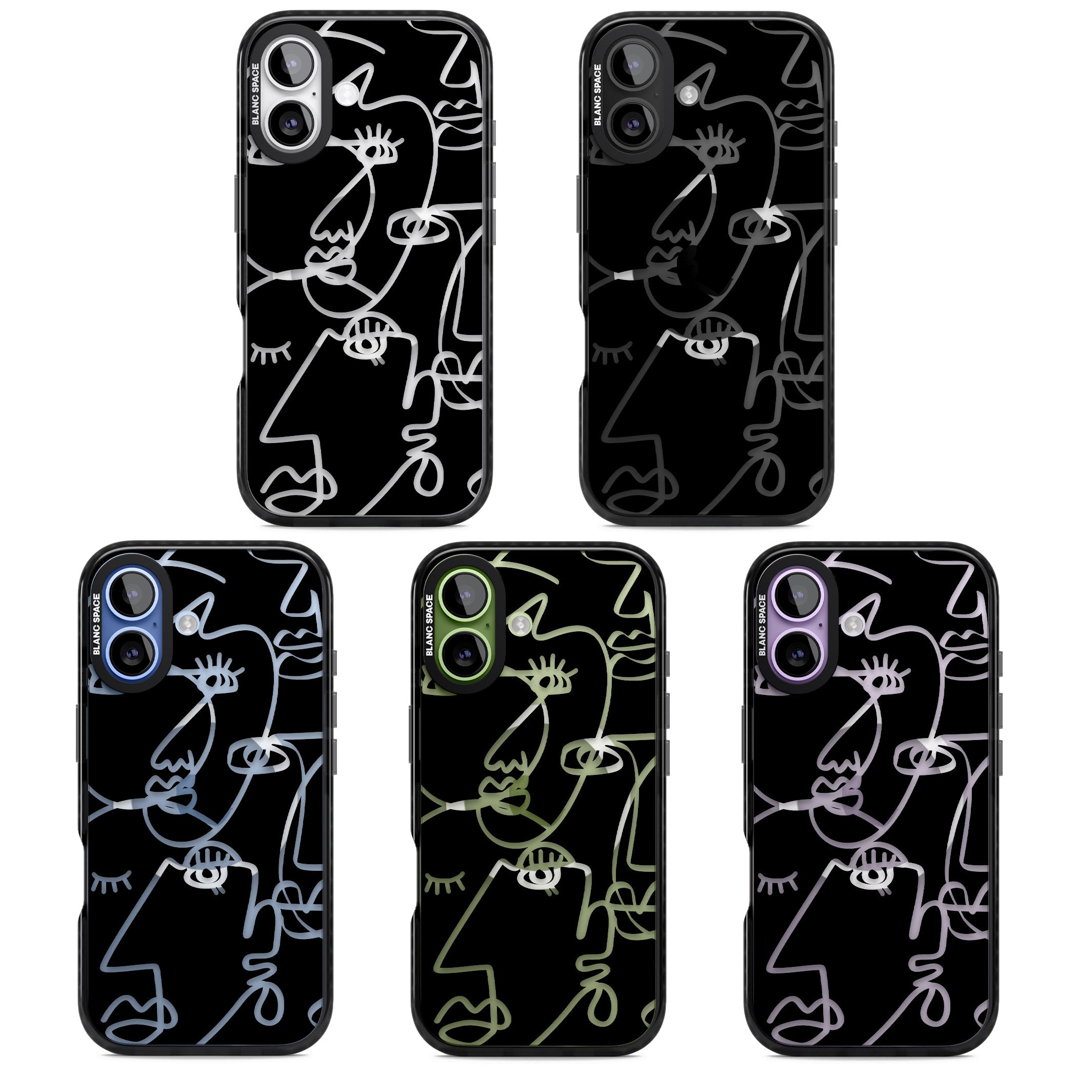 Abstract Line Art Clear Black iPhone 17 Impact Pro Black Phone Case APT Impact Protection