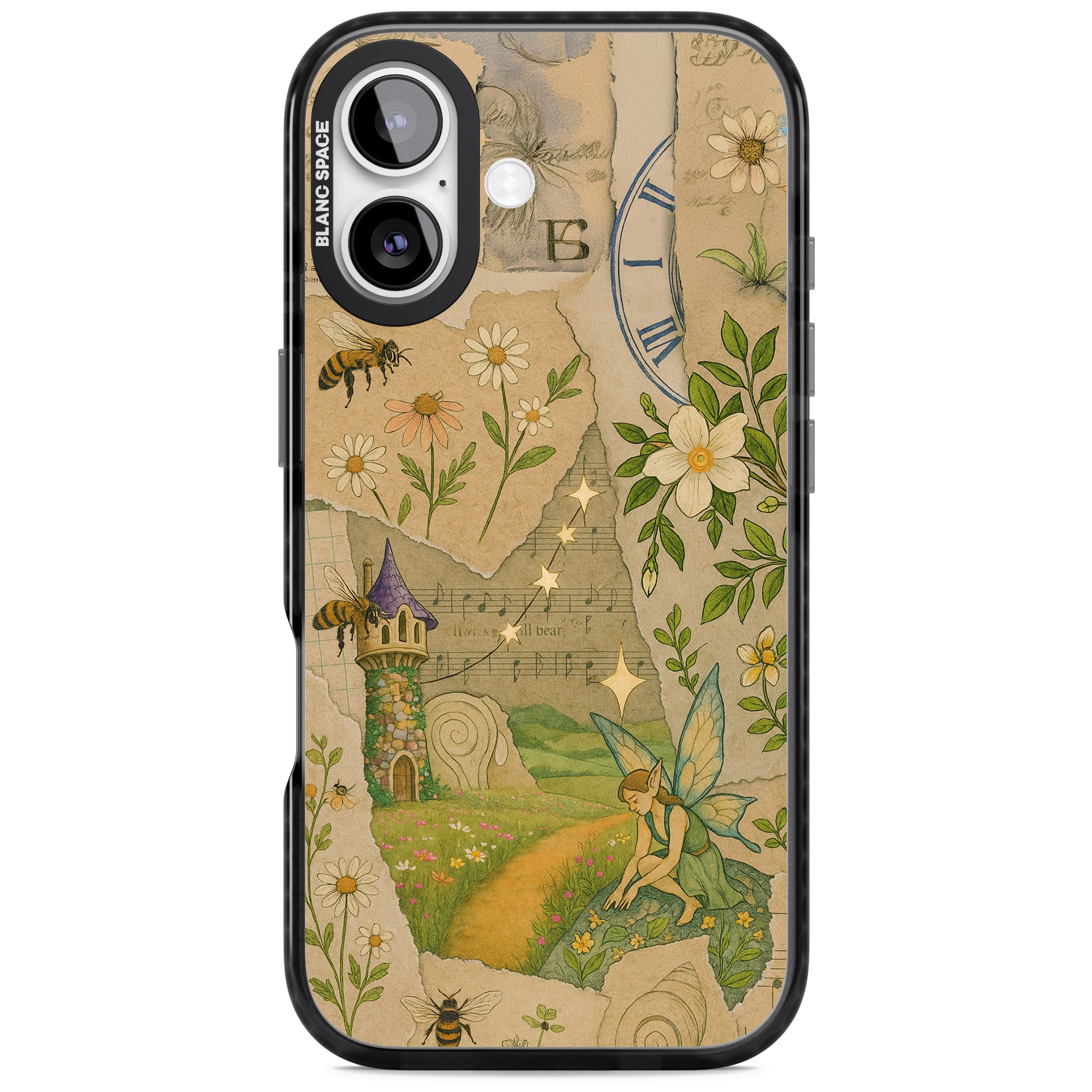 Floral Fairy Collage iPhone 17 Impact Pro Black Phone Case