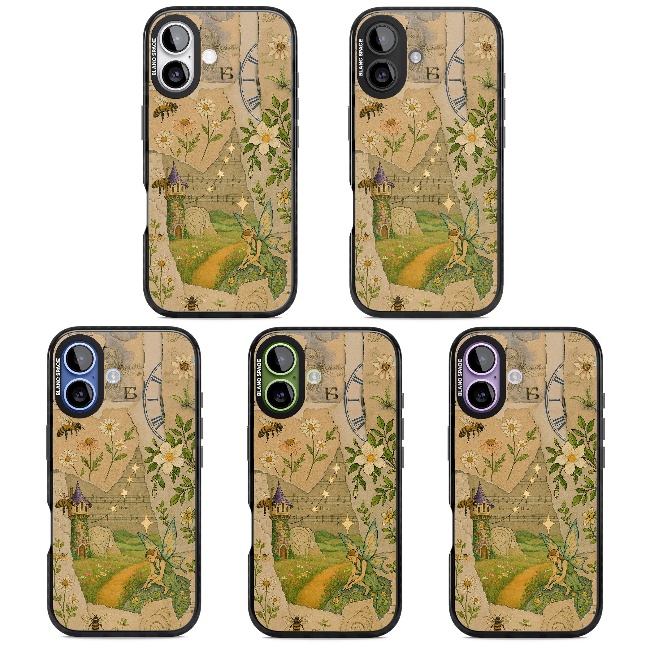 Floral Fairy Collage iPhone 17 Impact Pro Black Phone Case APT Impact Protection