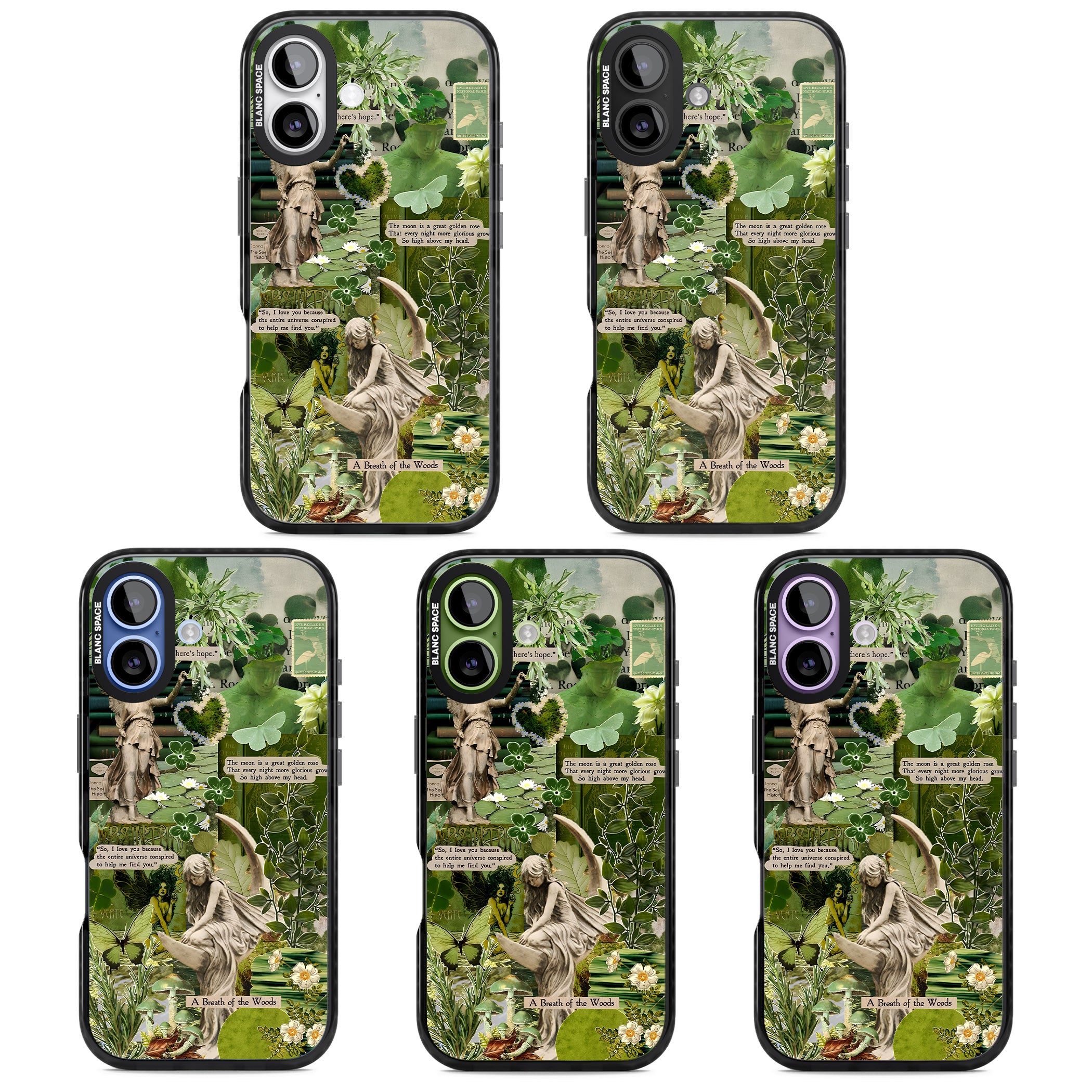 Enchanted Forest Green iPhone 17 Impact Pro Black Phone Case APT Impact Protection