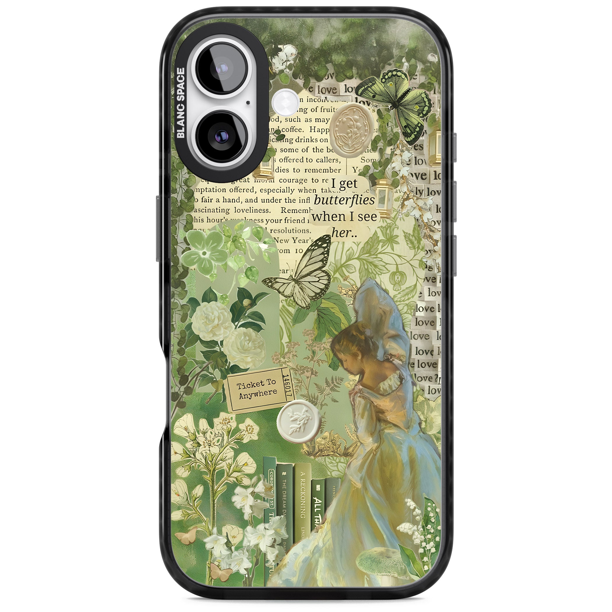 Vintage Green Fairy iPhone 17 Impact Pro Black Phone Case