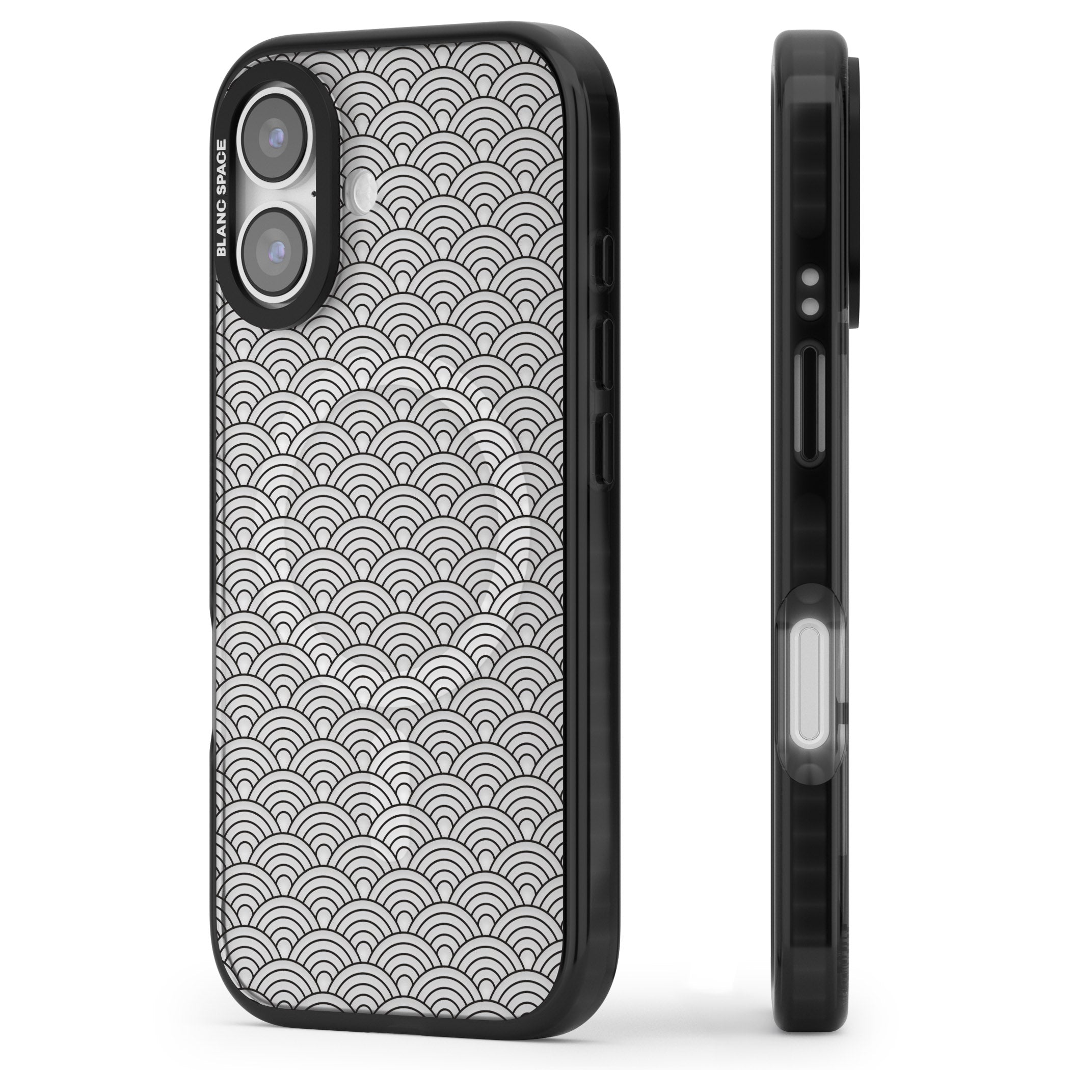 Scalloped Waves iPhone 17 Impact Pro Black Phone Case Side Profile