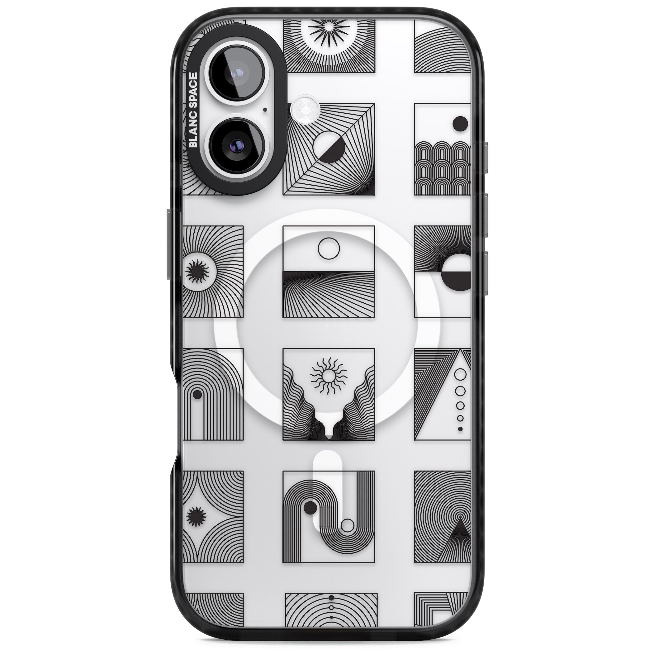 Geometric Pattern Trio: Artistic Blend iPhone 17 Impact Pro Black Phone Case