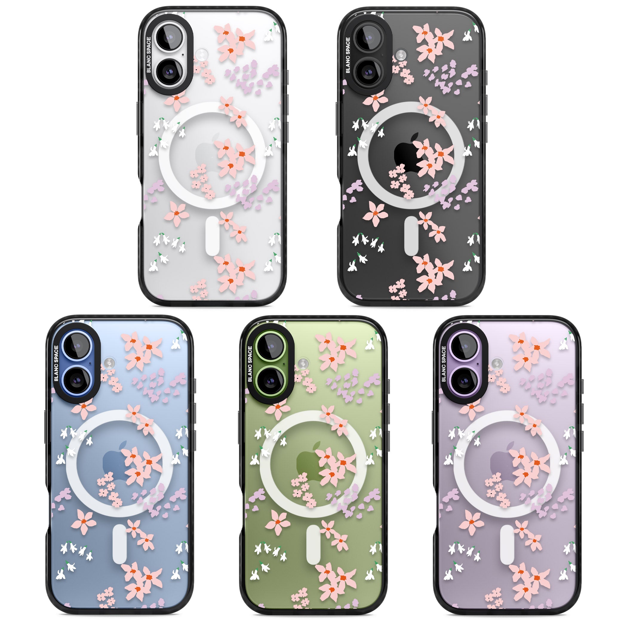 Pink & Purple Flower Mix iPhone 17 Impact Pro Black Phone Case APT Impact Protection