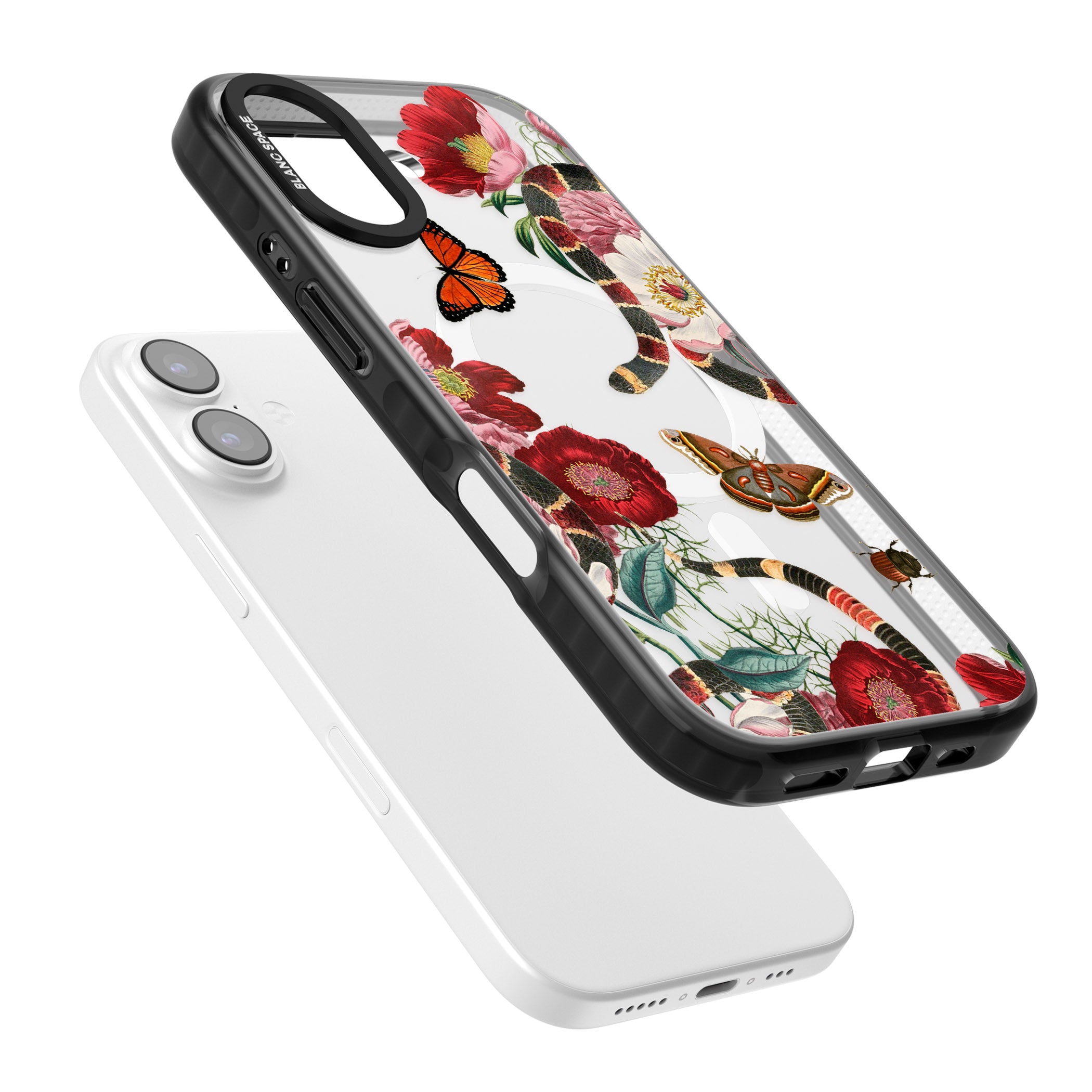 Botanical Snake iPhone 17 Impact Pro Black Phone Case Colours