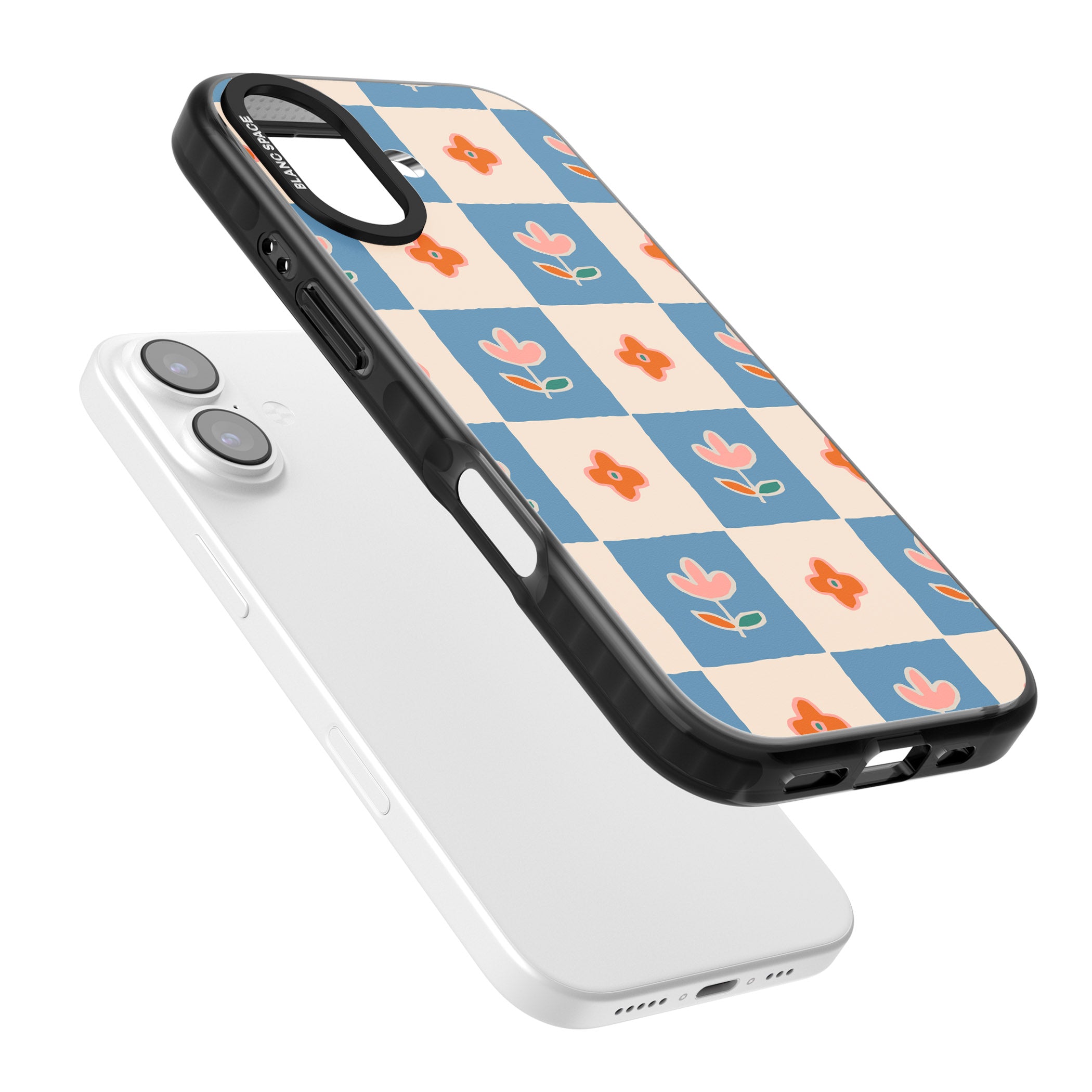 Vintage Bloom Checkered iPhone 17 Impact Pro Black Phone Case Colours