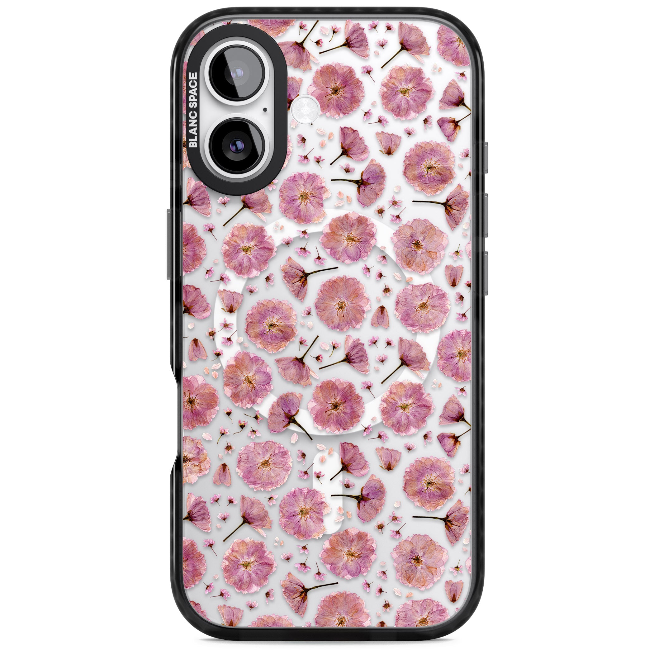 Pink Florals & Blossom iPhone 17 Impact Pro Black Phone Case