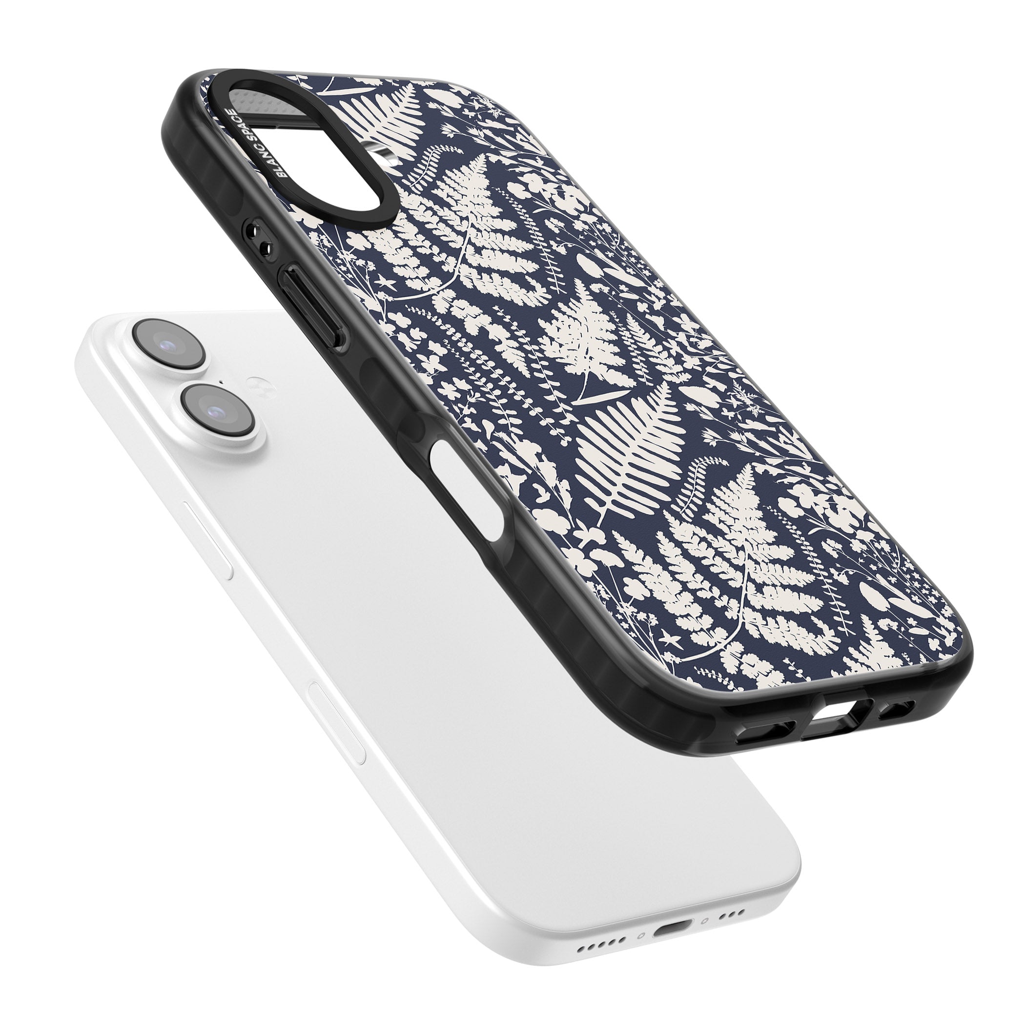 Wildflowers & Ferns On Navy iPhone 17 Impact Pro Black Phone Case Colours