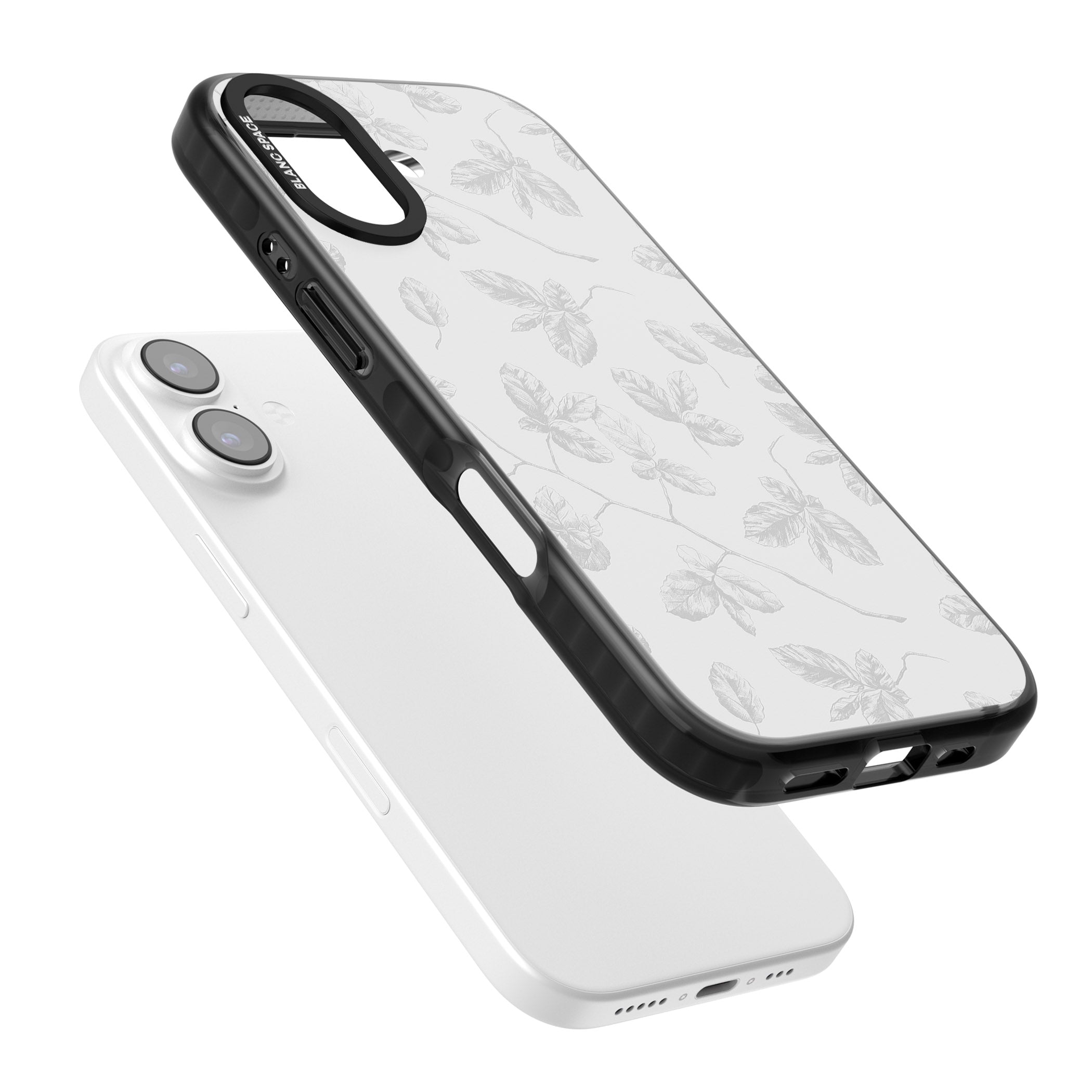 Grey Vine Botanical iPhone 17 Impact Pro Black Phone Case Colours