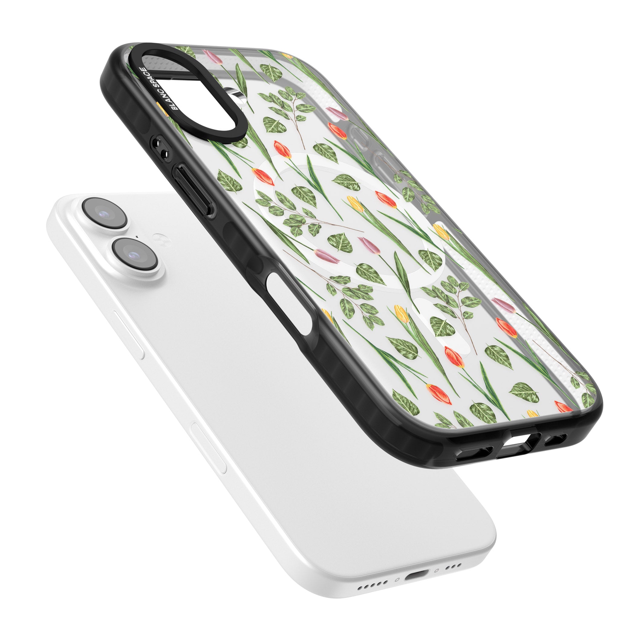 Spring Tulips Floral iPhone 17 Impact Pro Black Phone Case Colours