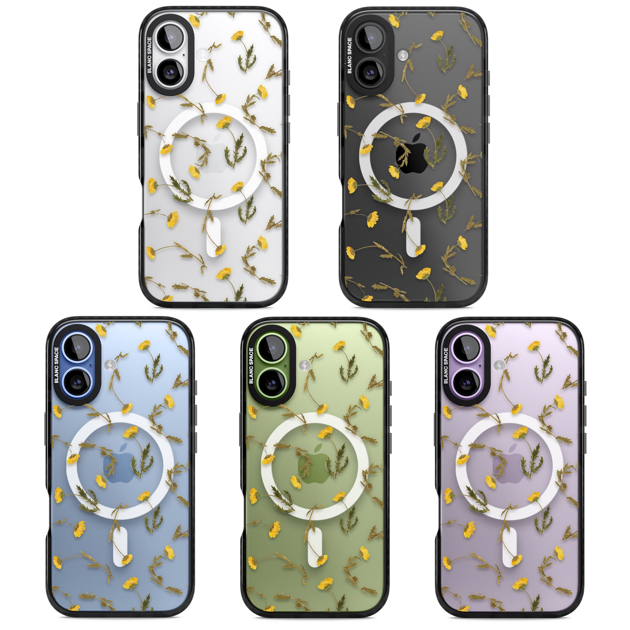 Wildflower Yellow iPhone 17 Impact Pro Black Phone Case APT Impact Protection