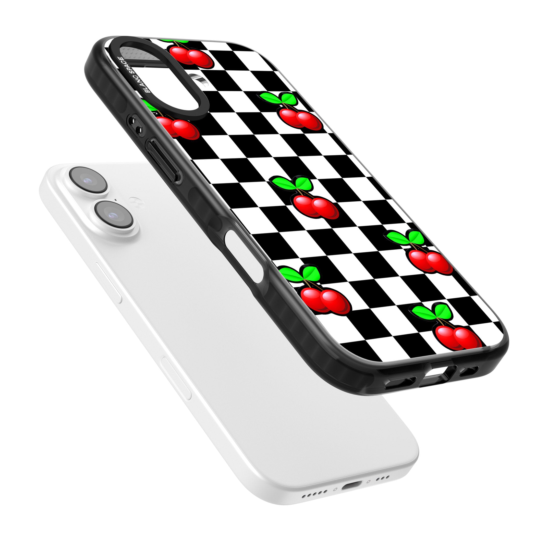 Checkered Cherry iPhone 17 Impact Pro Black Phone Case Colours