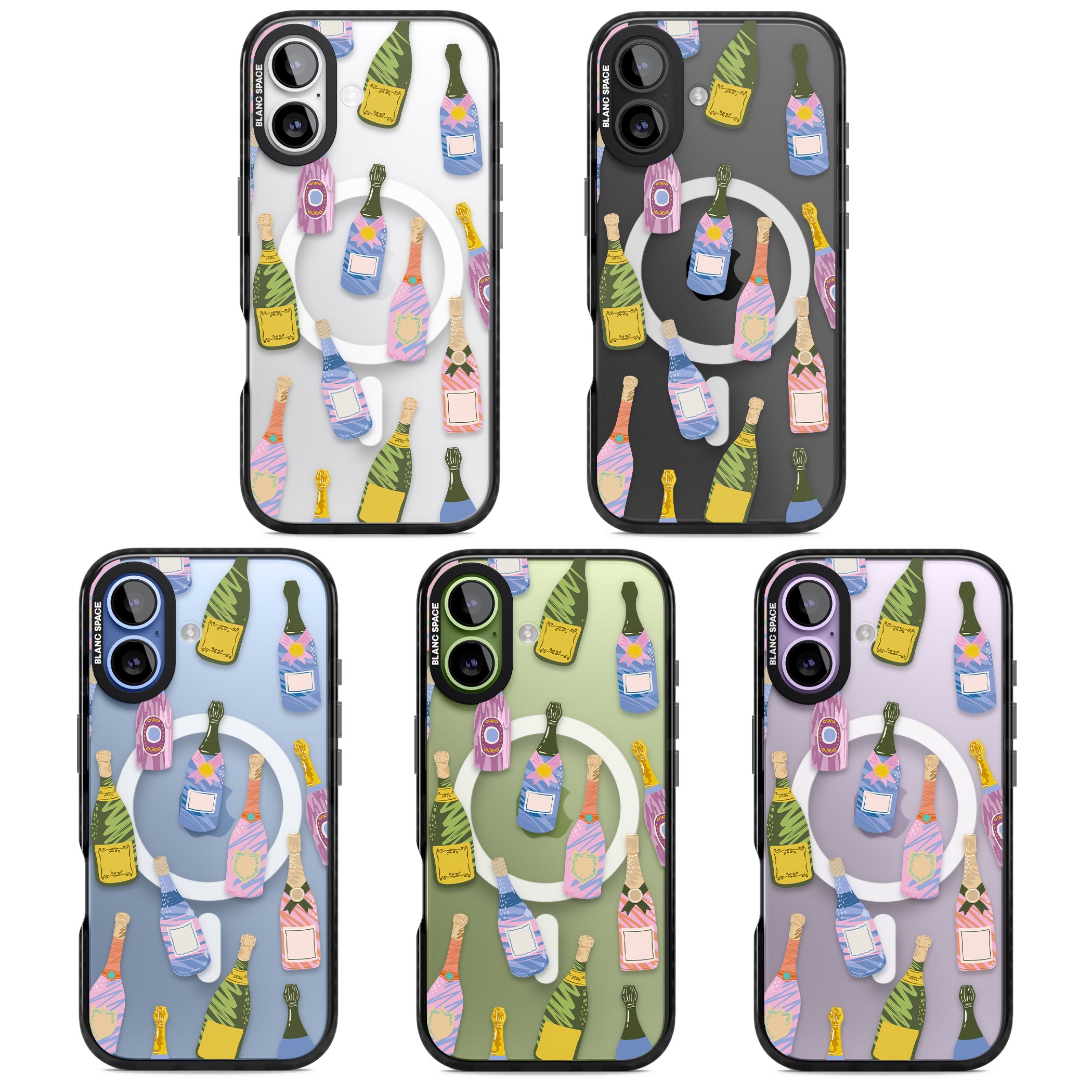Champagne Pattern iPhone 17 Impact Pro Black Phone Case APT Impact Protection