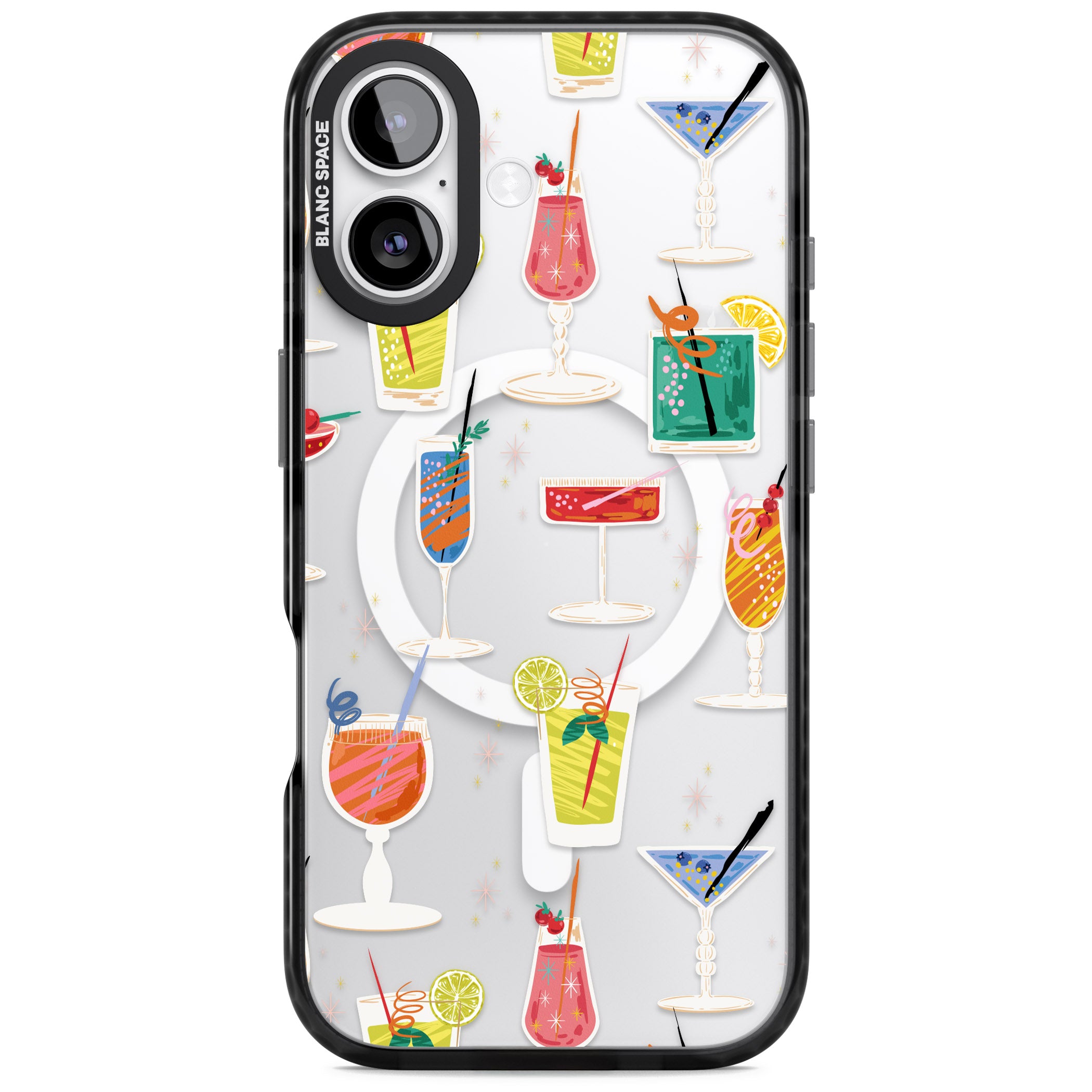 Retro Cocktails iPhone 17 Impact Pro Black Phone Case