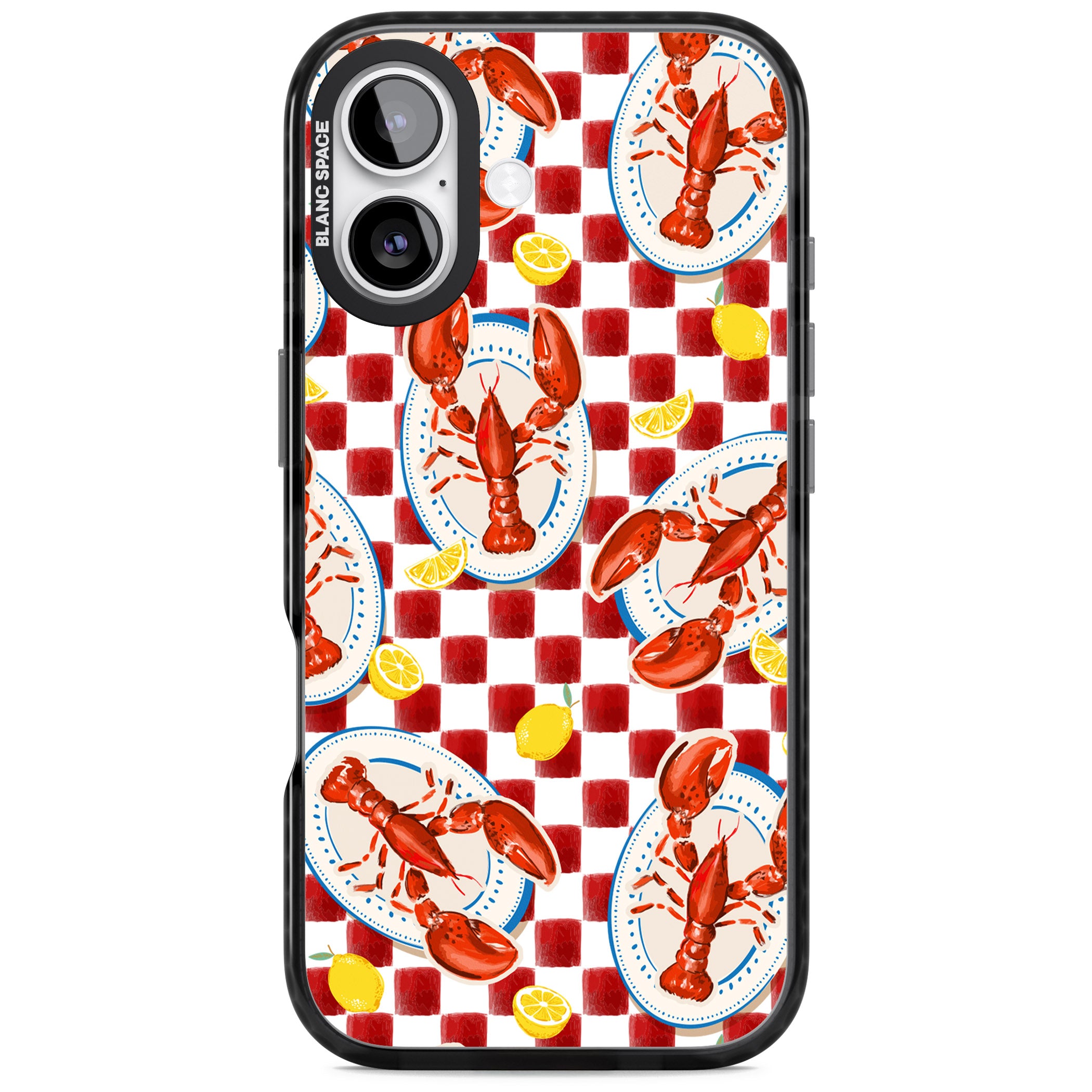 Red Lobster Checkered iPhone 17 Impact Pro Black Phone Case