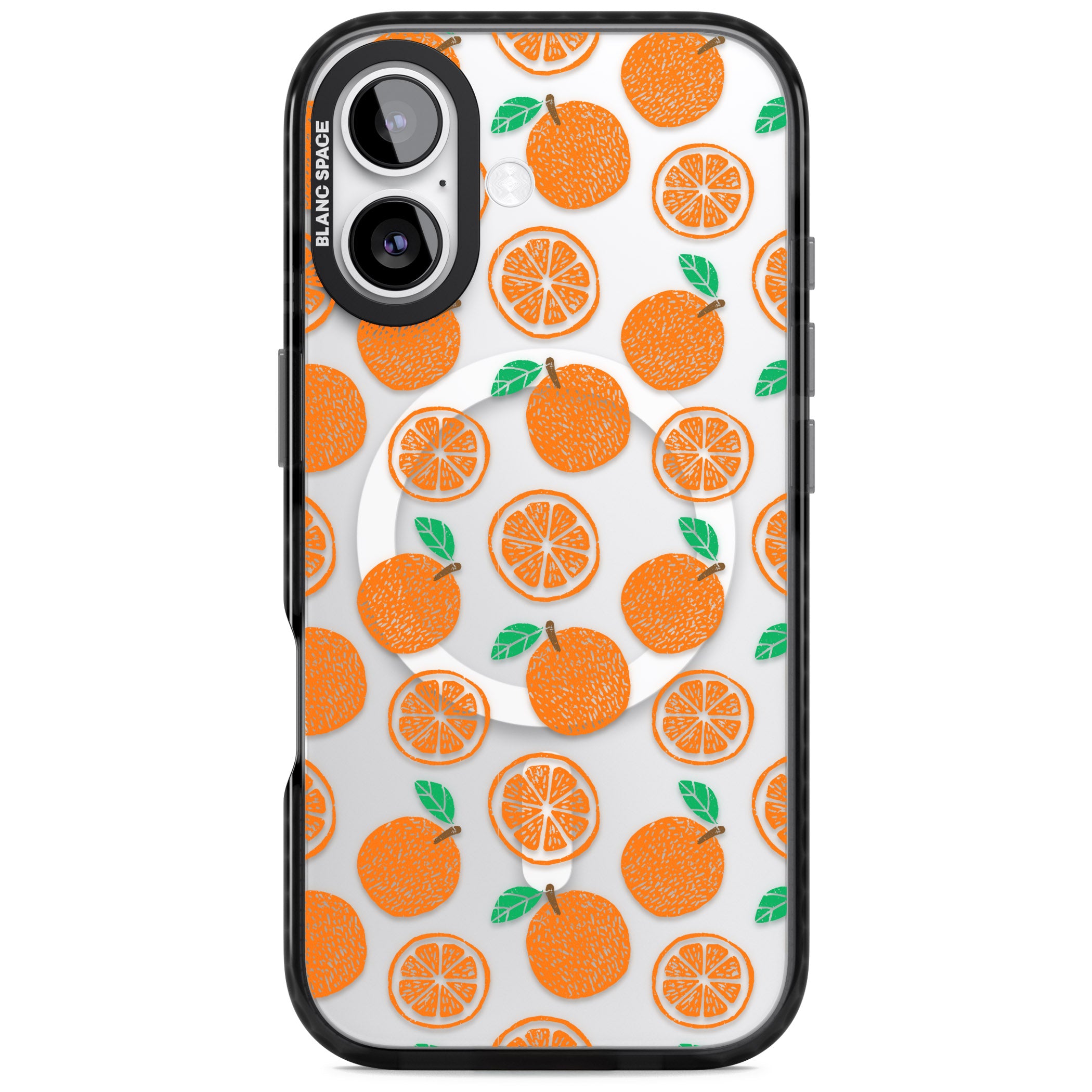 Orange Pattern iPhone 17 Impact Pro Black Phone Case