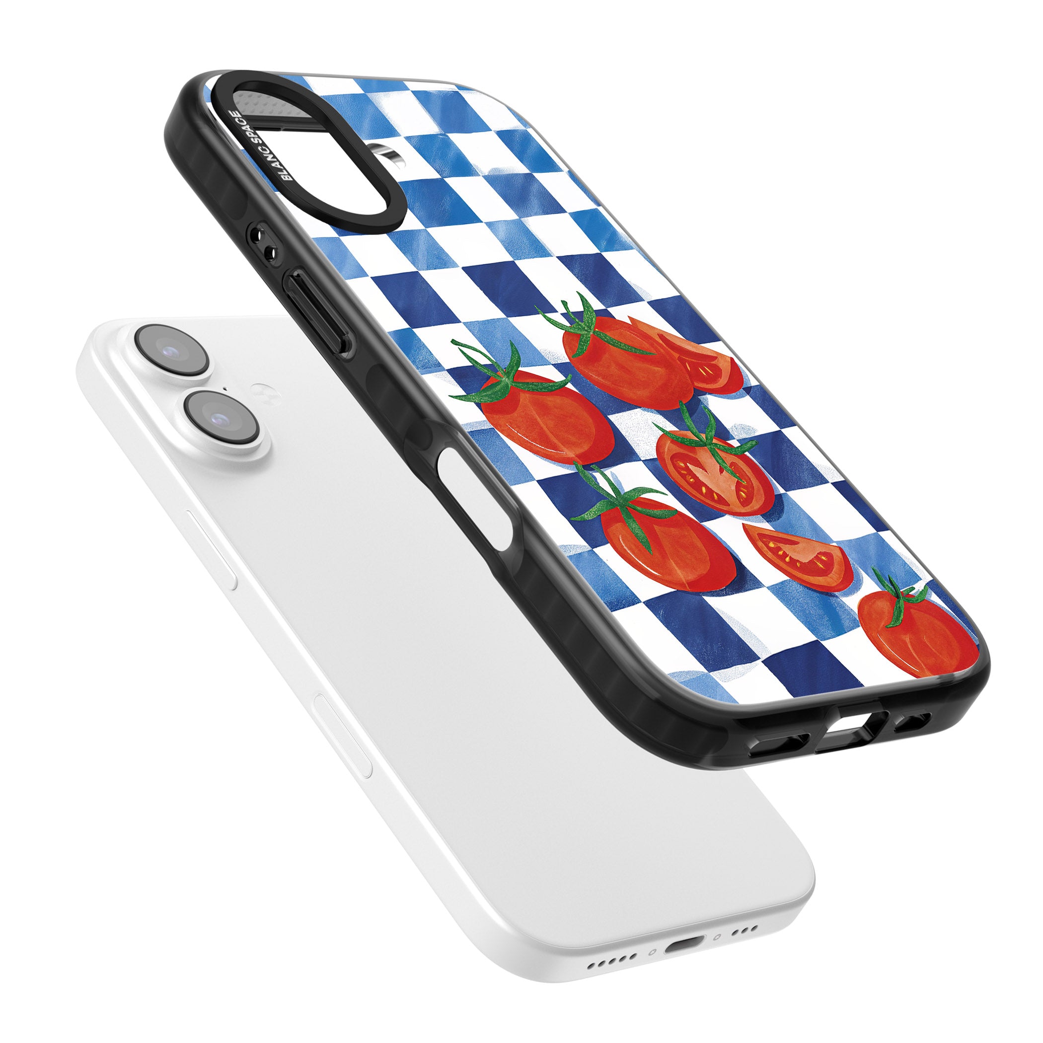 Blue Picnic Blanket & Tomatoes iPhone 17 Impact Pro Black Phone Case Colours