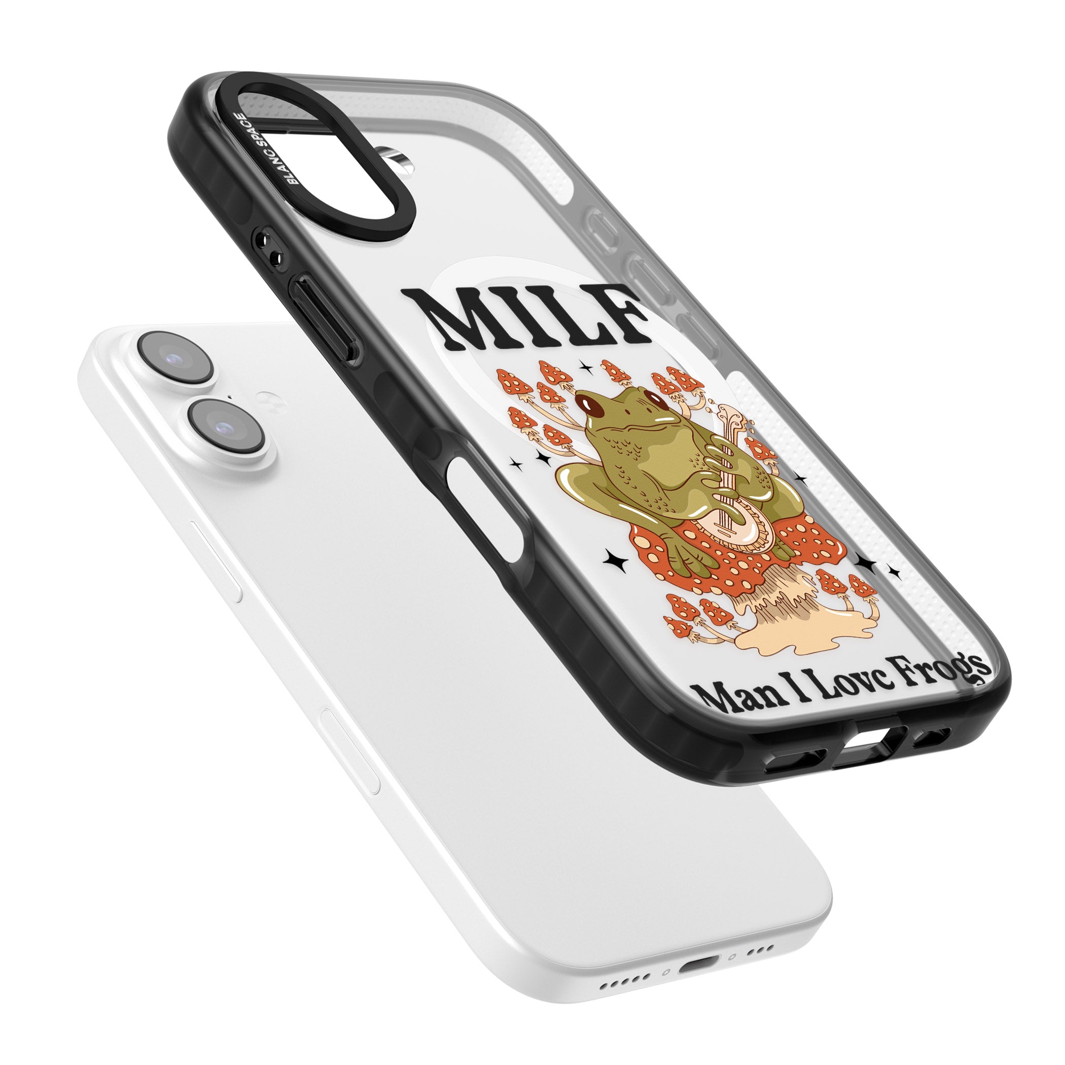 Man I Love Frogs iPhone 17 Impact Pro Black Phone Case Colours
