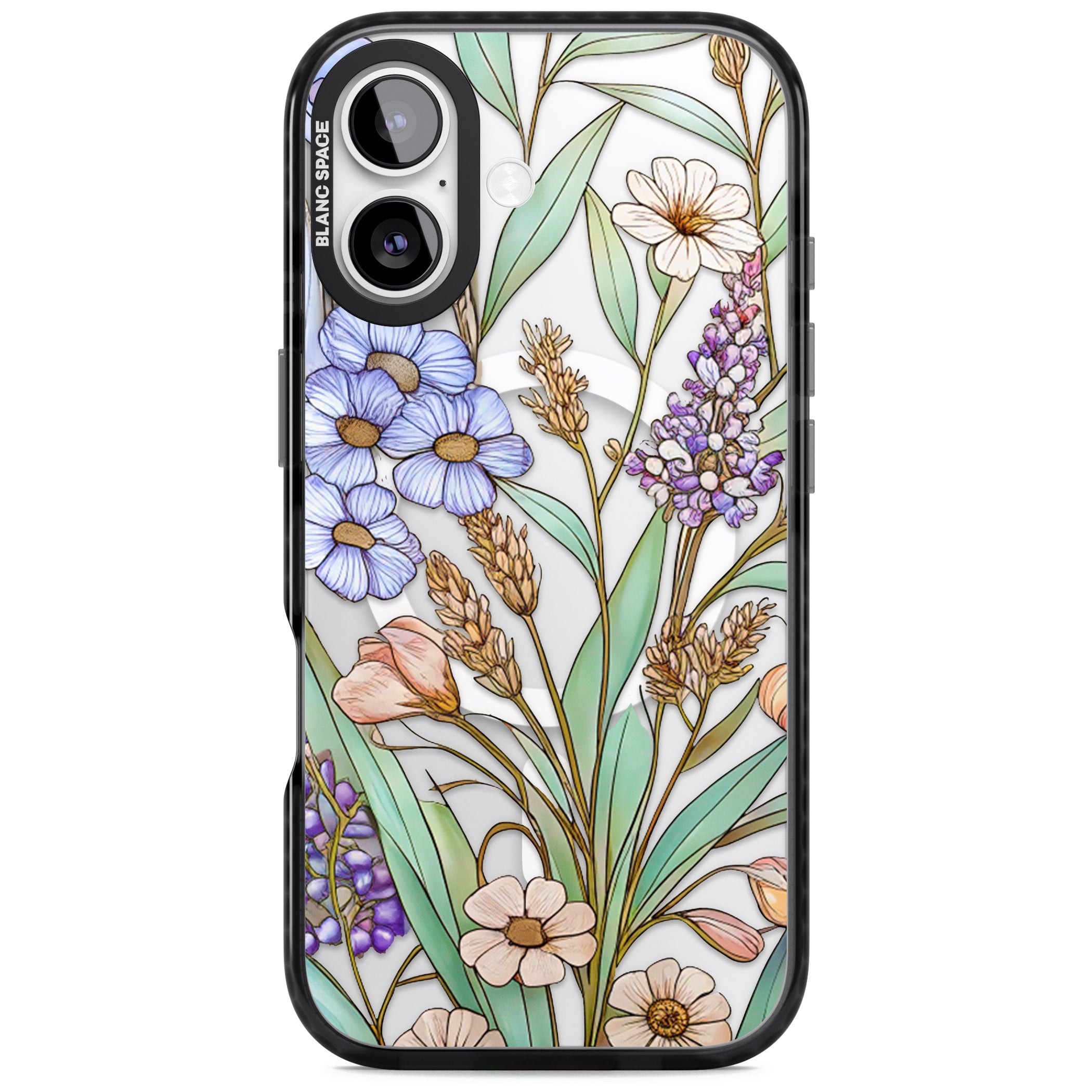 Glass Lavenders & Daisies iPhone 17 Impact Pro Black Phone Case