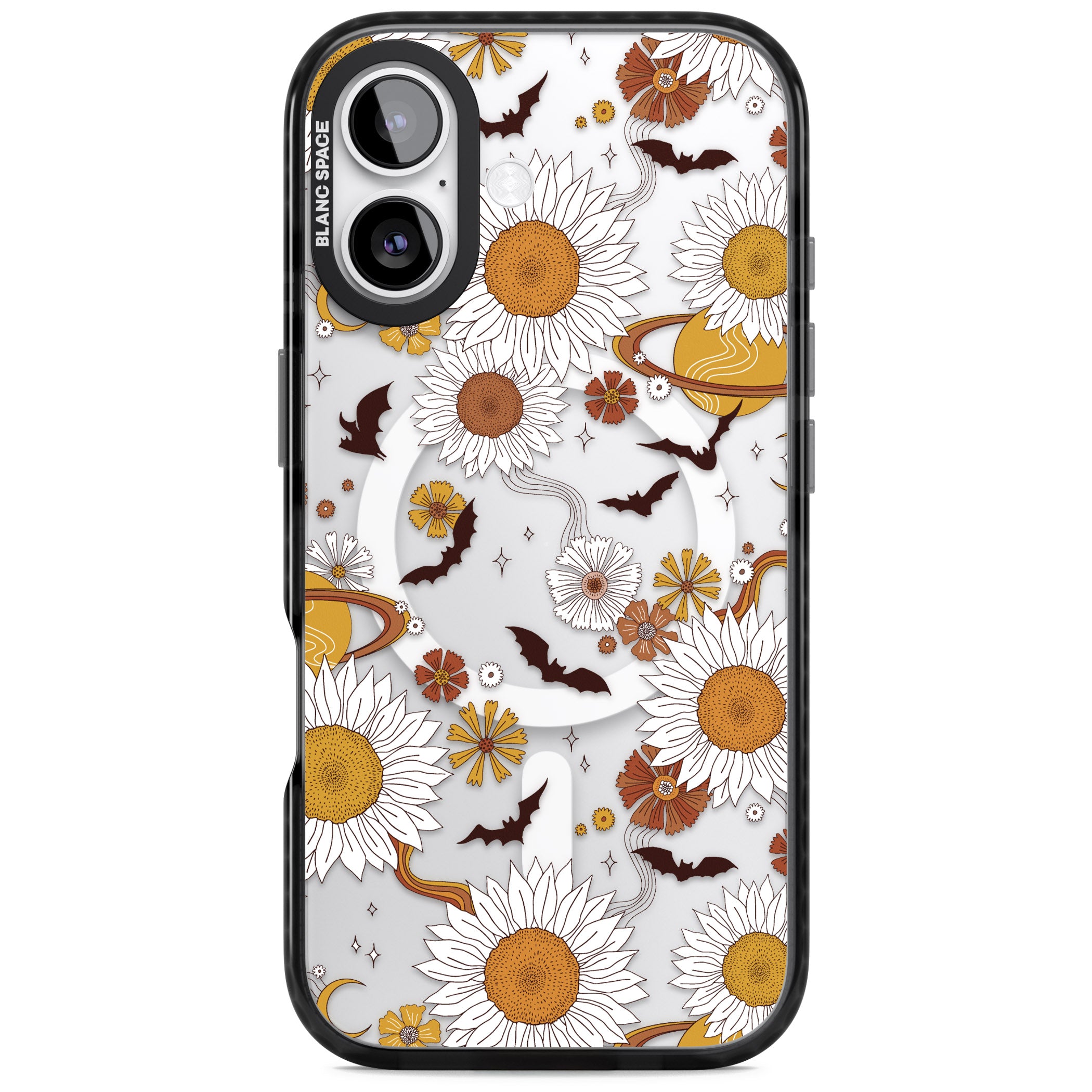 Halloween Bats And Planets iPhone 17 Impact Pro Black Phone Case