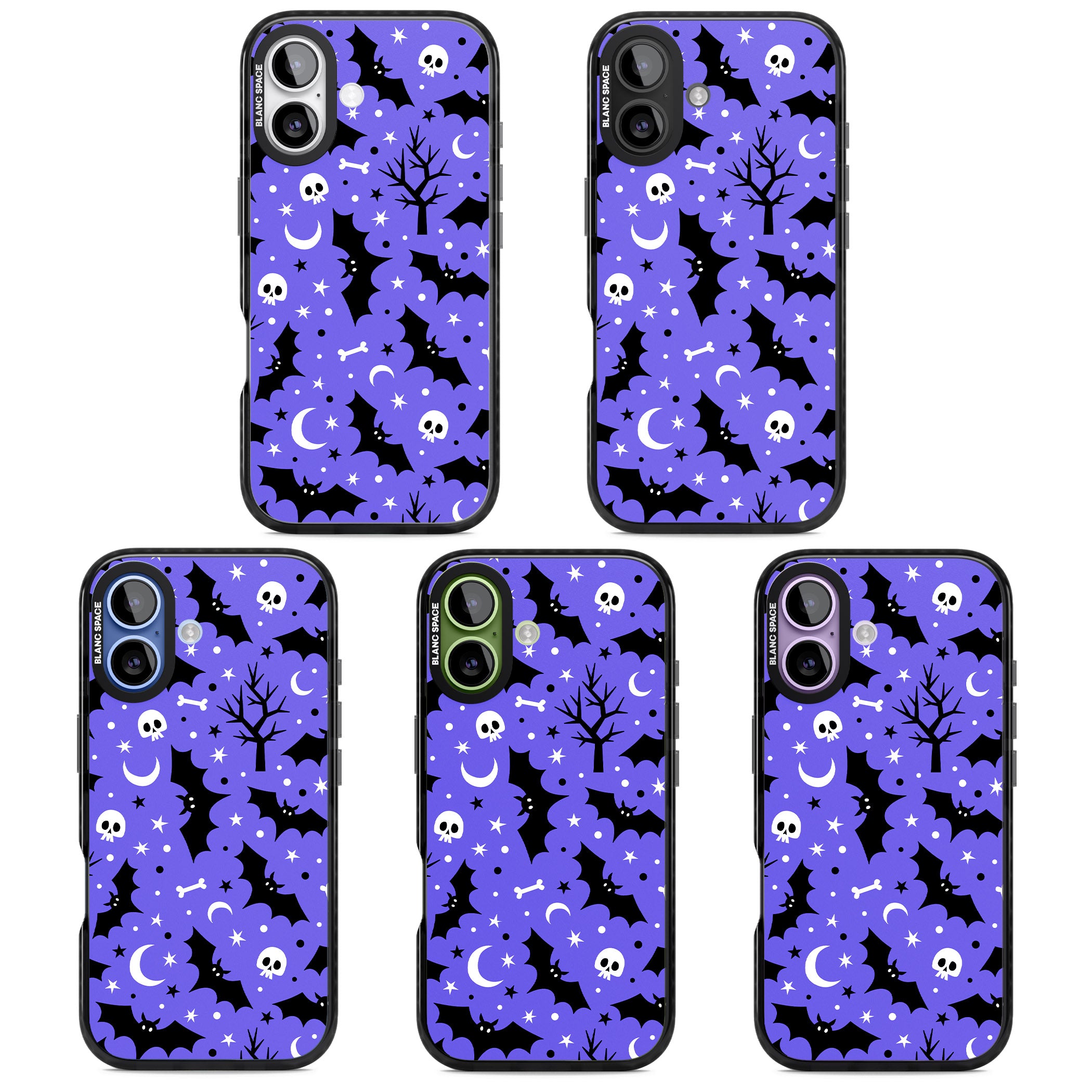 Bats N' Bones Pattern iPhone 17 Impact Pro Black Phone Case APT Impact Protection