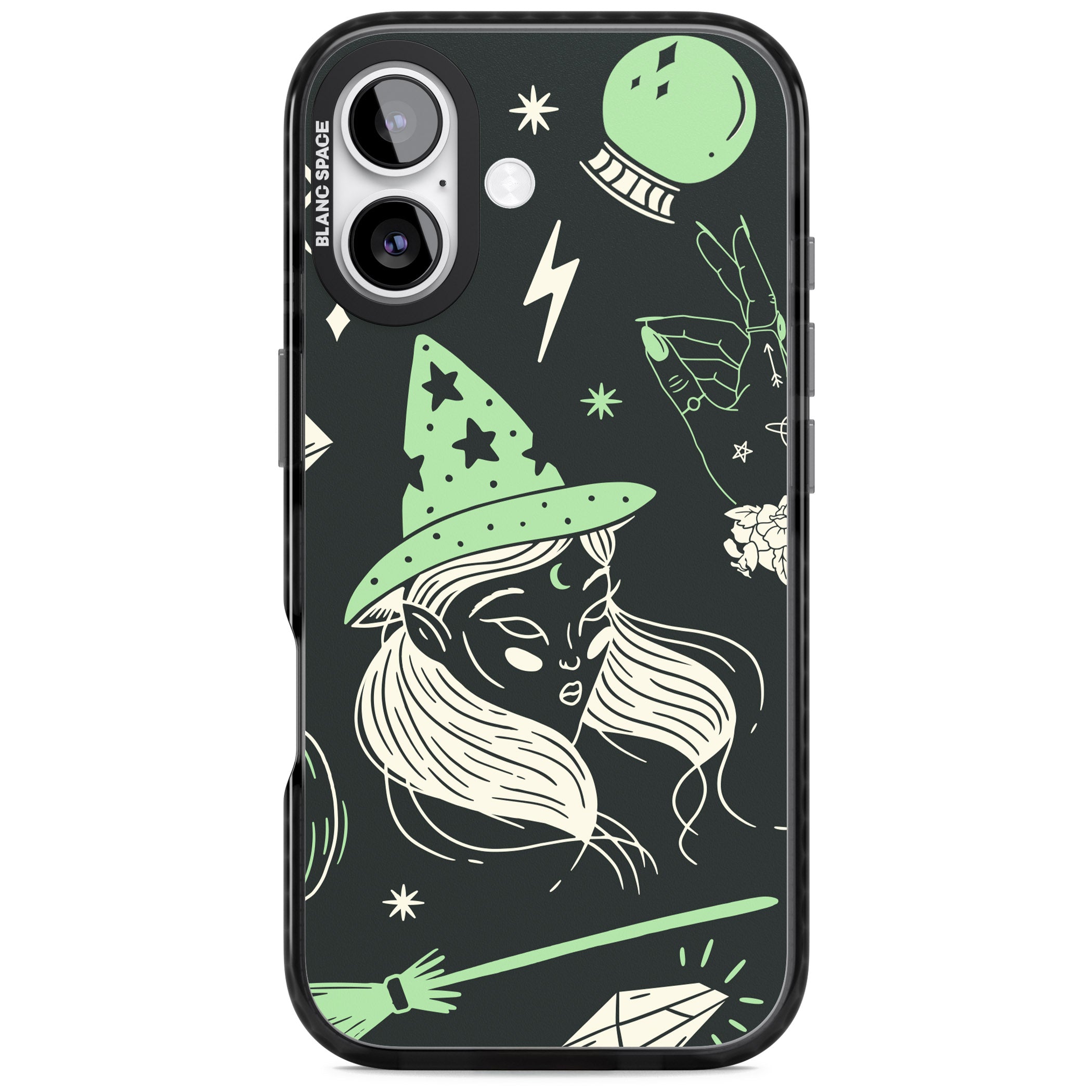 Astrology Witch Pattern iPhone 17 Impact Pro Black Phone Case