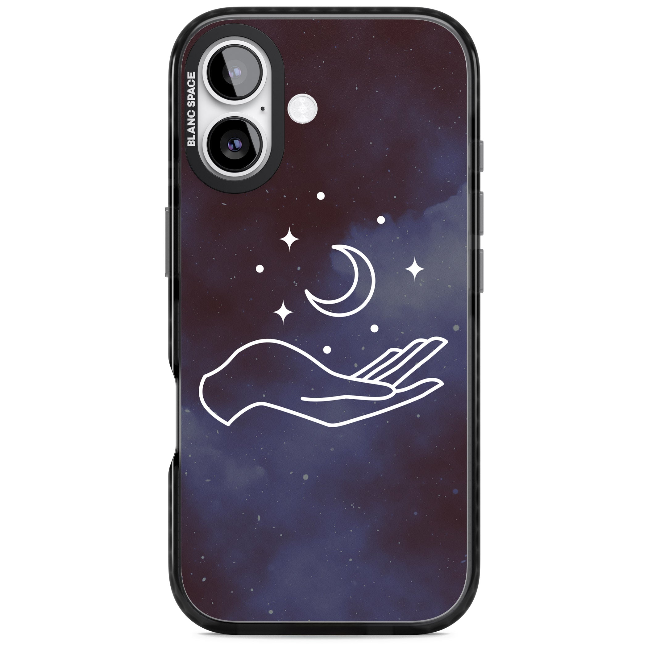 Celestial Hand & Moon iPhone 17 Impact Pro Black Phone Case