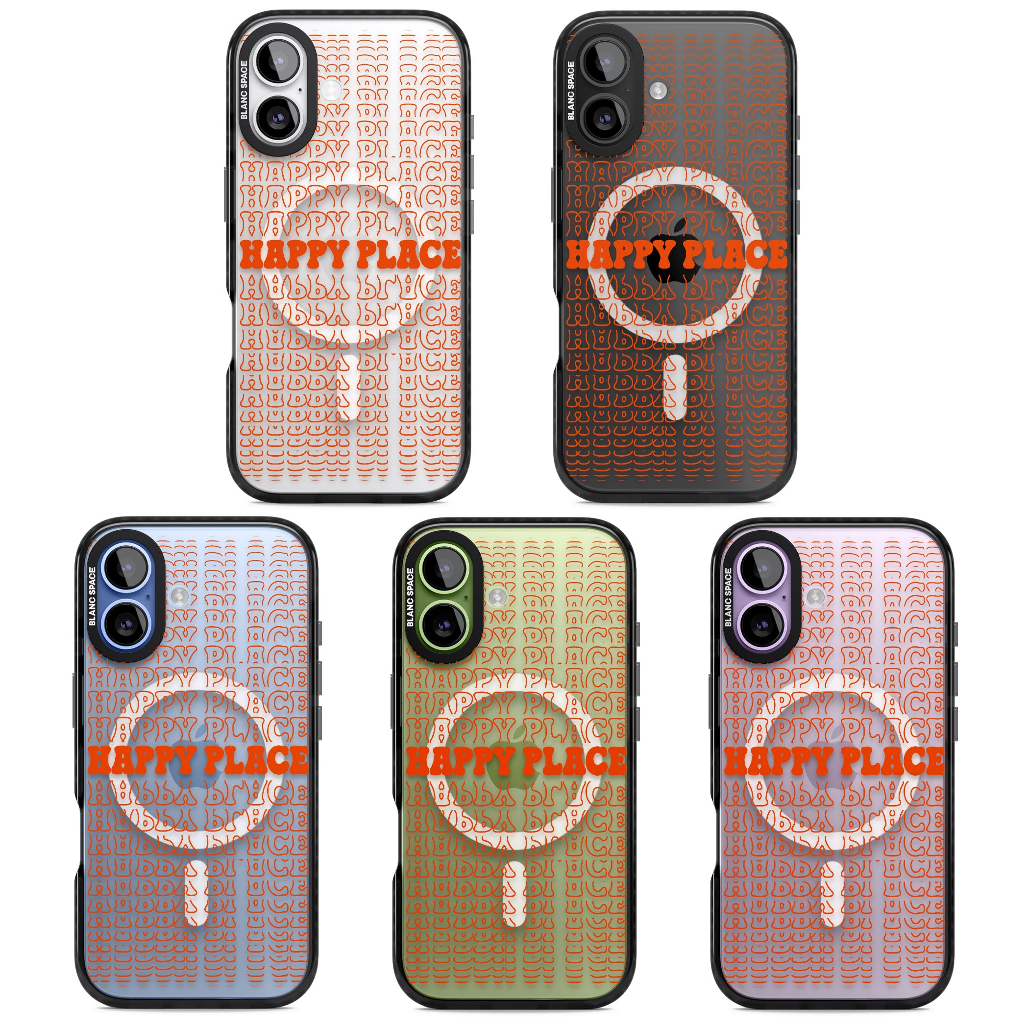 Happy Place (Orange) iPhone 17 Impact Pro Black Phone Case APT Impact Protection