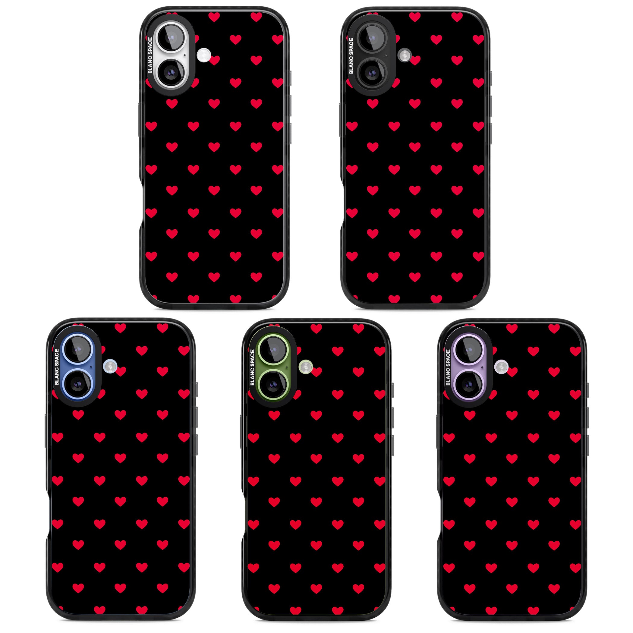Small Heart Pattern: Red & iPhone 17 Impact Pro Black Phone Case APT Impact Protection