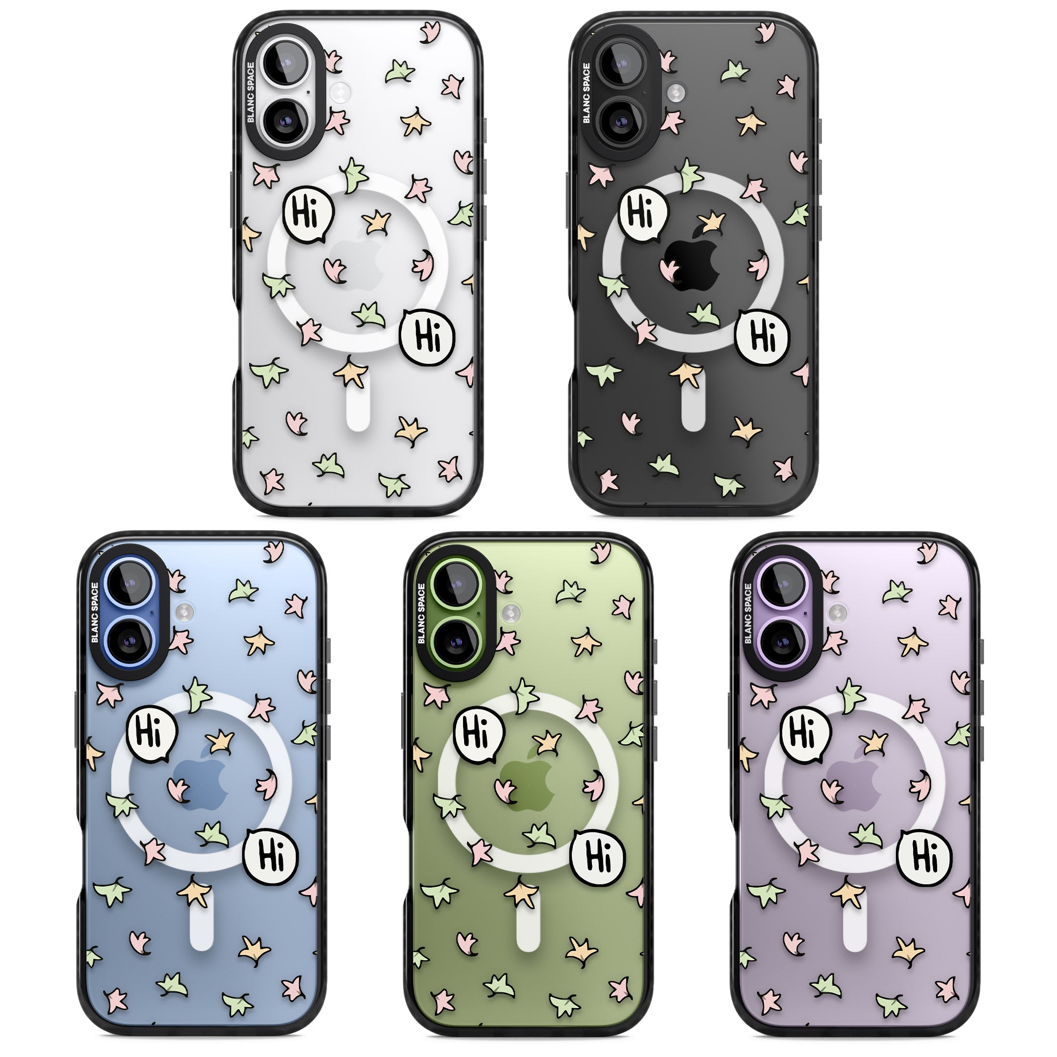 Heartstopper Leaves Pattern iPhone 17 Impact Pro Black Phone Case APT Impact Protection