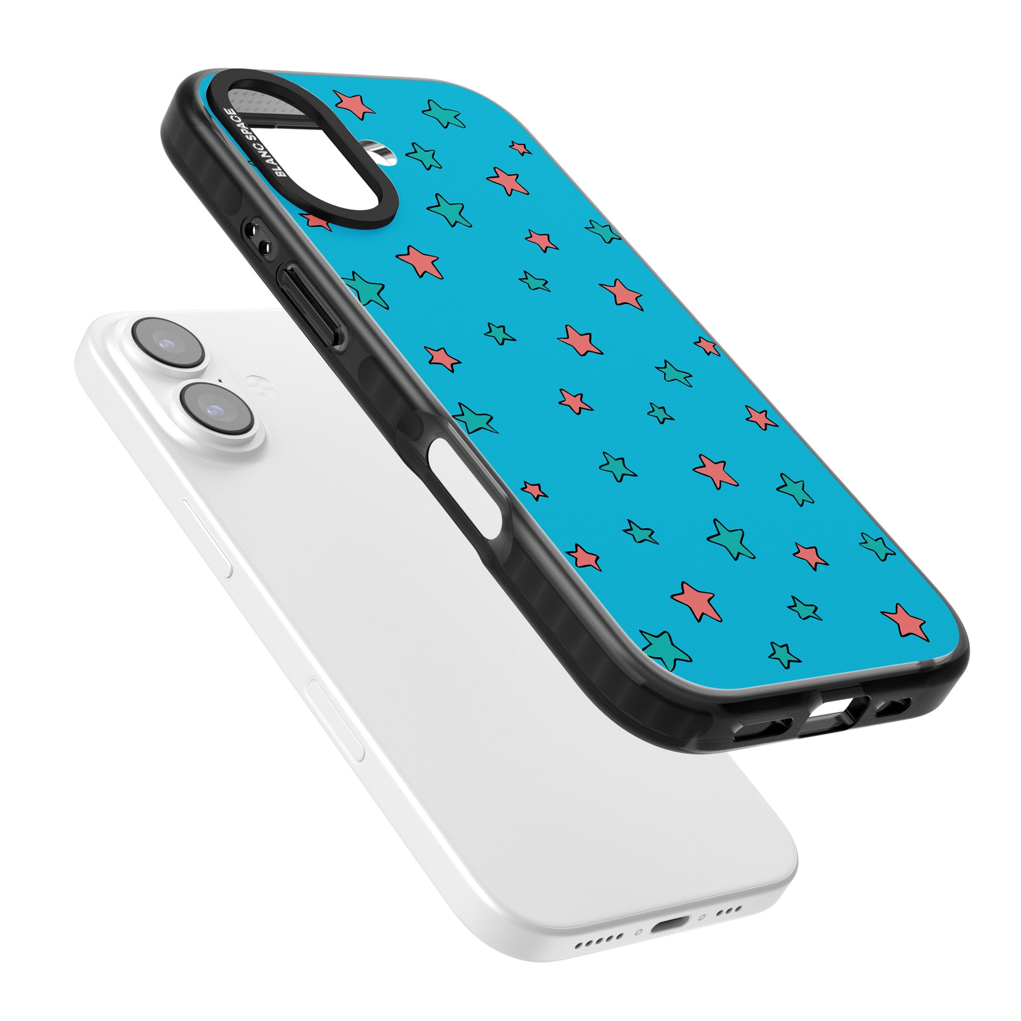 Blue Heartstopper Stars Pattern iPhone 17 Impact Pro Black Phone Case Colours