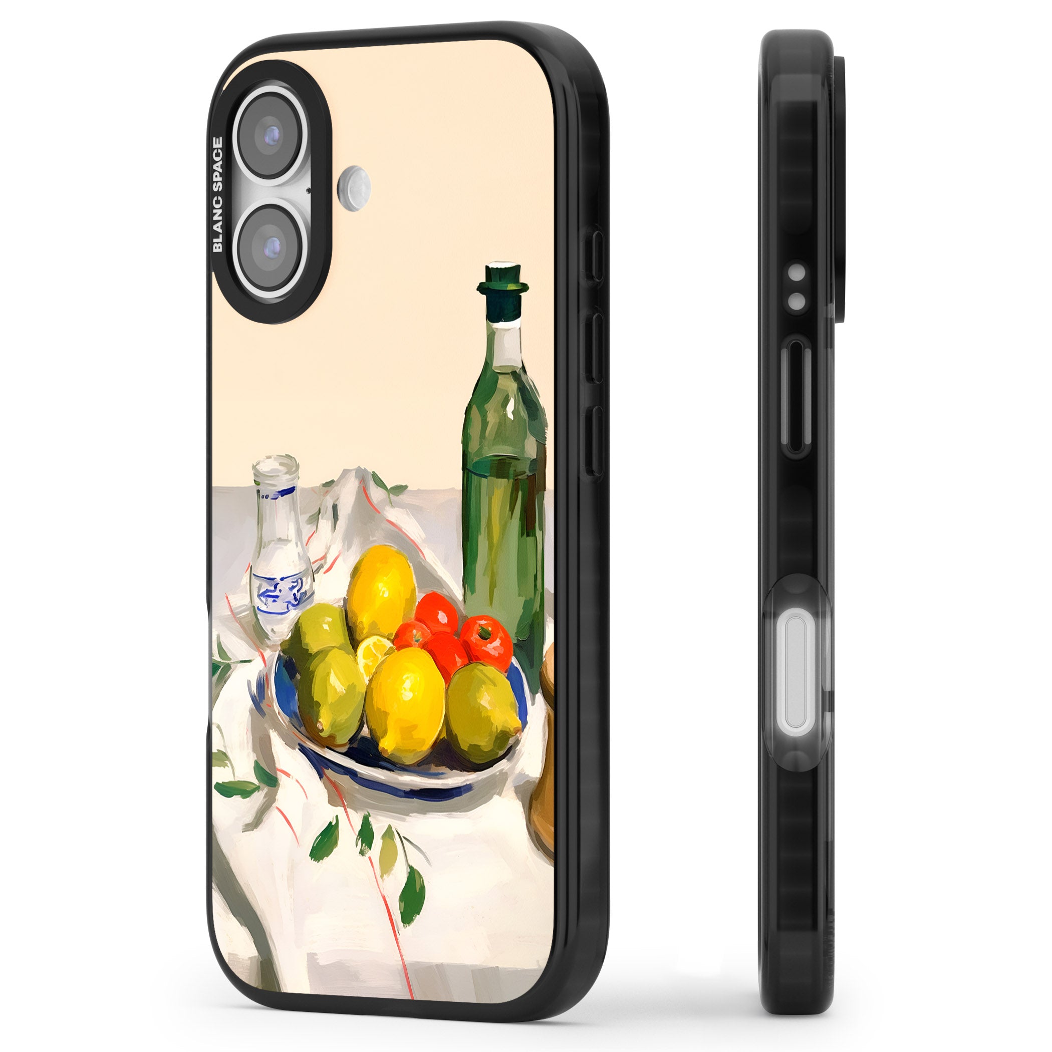 Mediterranean Fruit Salad iPhone 17 Impact Pro Black Phone Case Side Profile