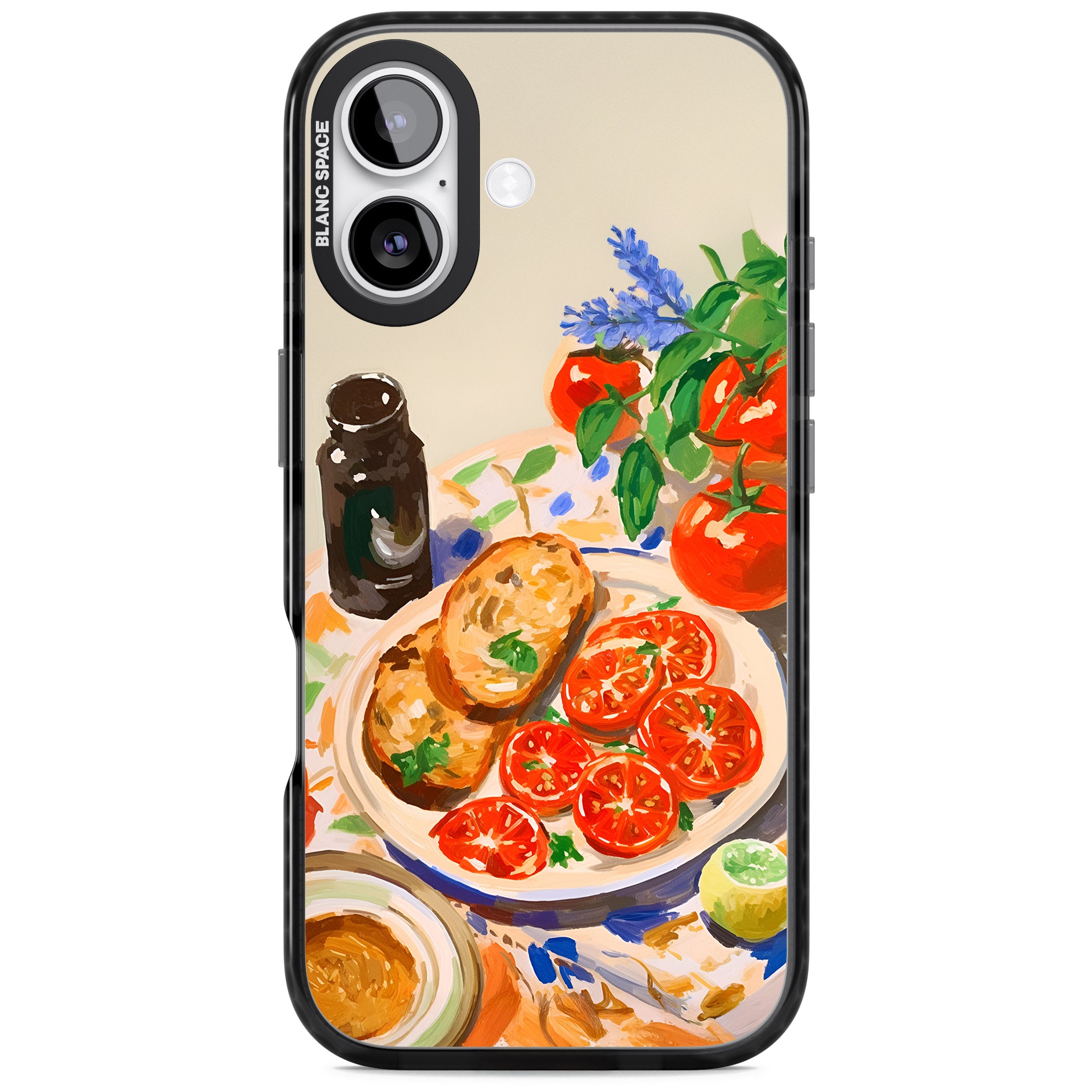 Bruschetta & Tomatoes iPhone 17 Impact Pro Black Phone Case