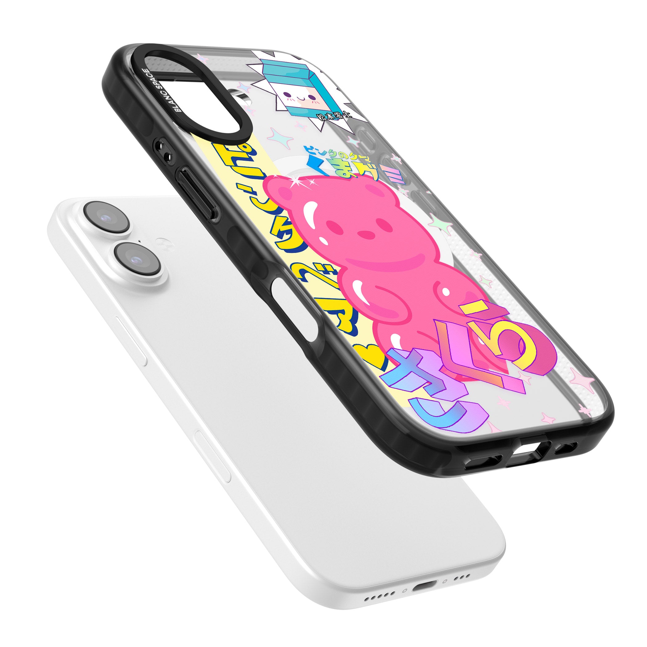 Kawaii Pink Bear Collage iPhone 17 Impact Pro Black Phone Case Colours