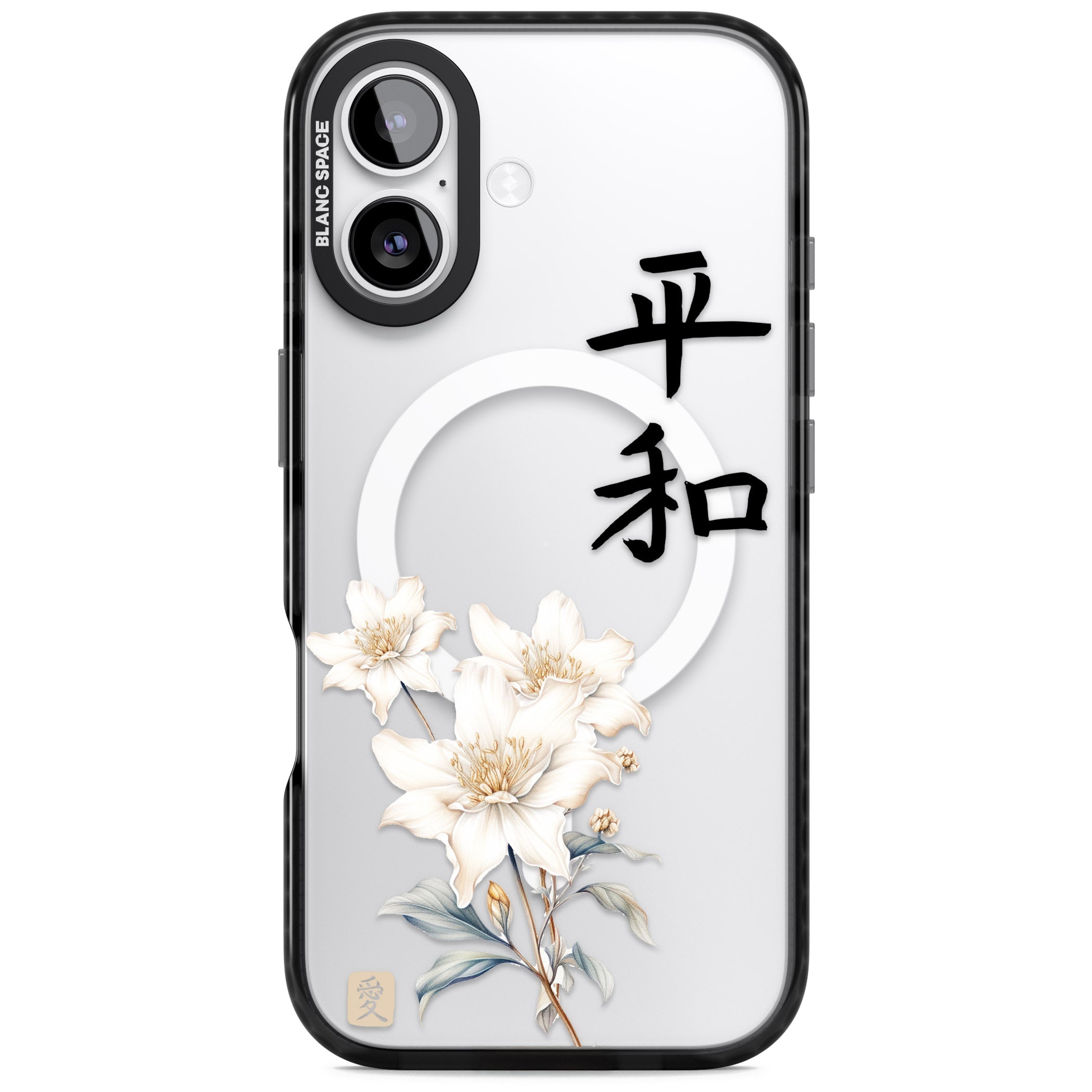 Peace And Flowers iPhone 17 Impact Pro Black Phone Case
