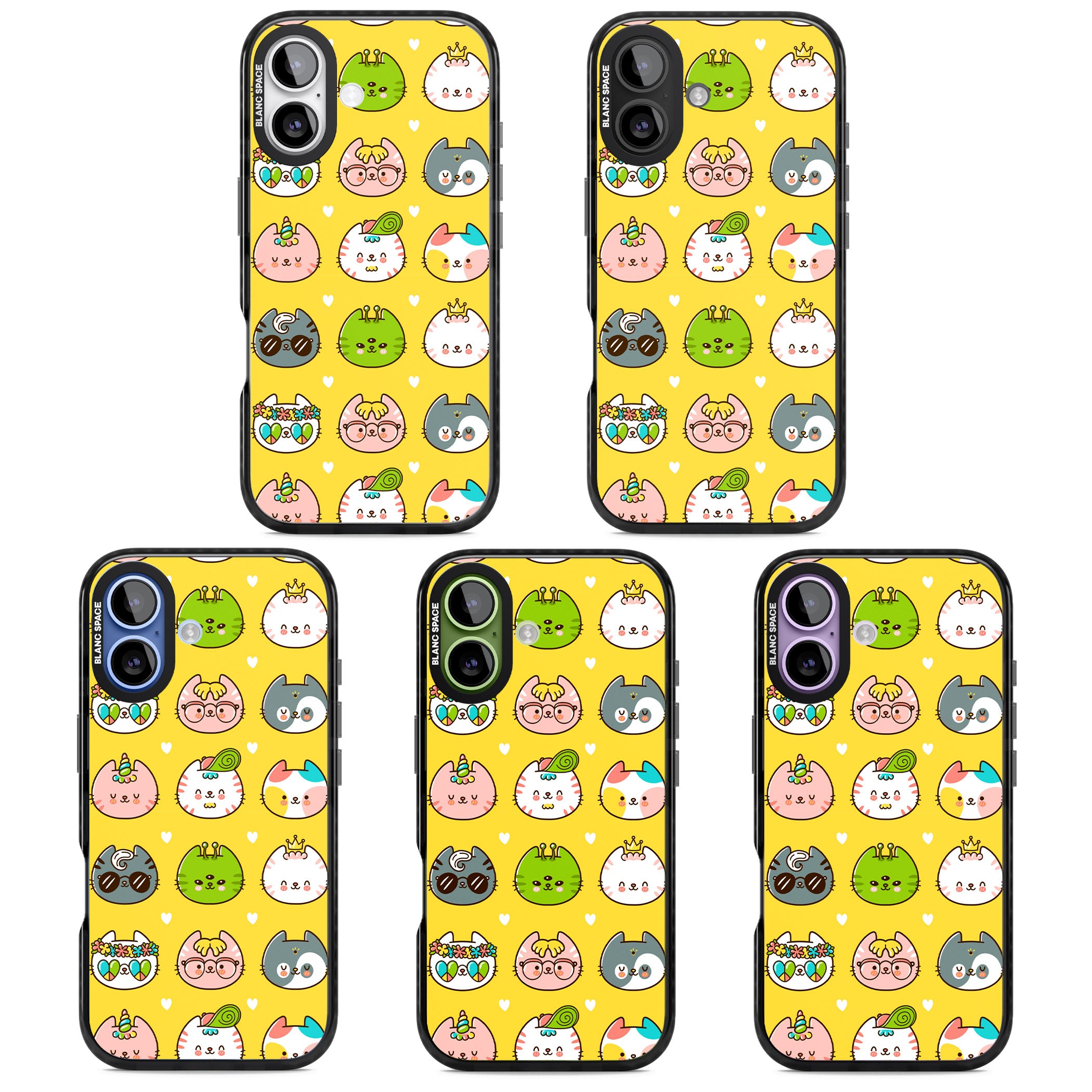 Mythical Cats Kawaii Pattern iPhone 17 Impact Pro Black Phone Case APT Impact Protection