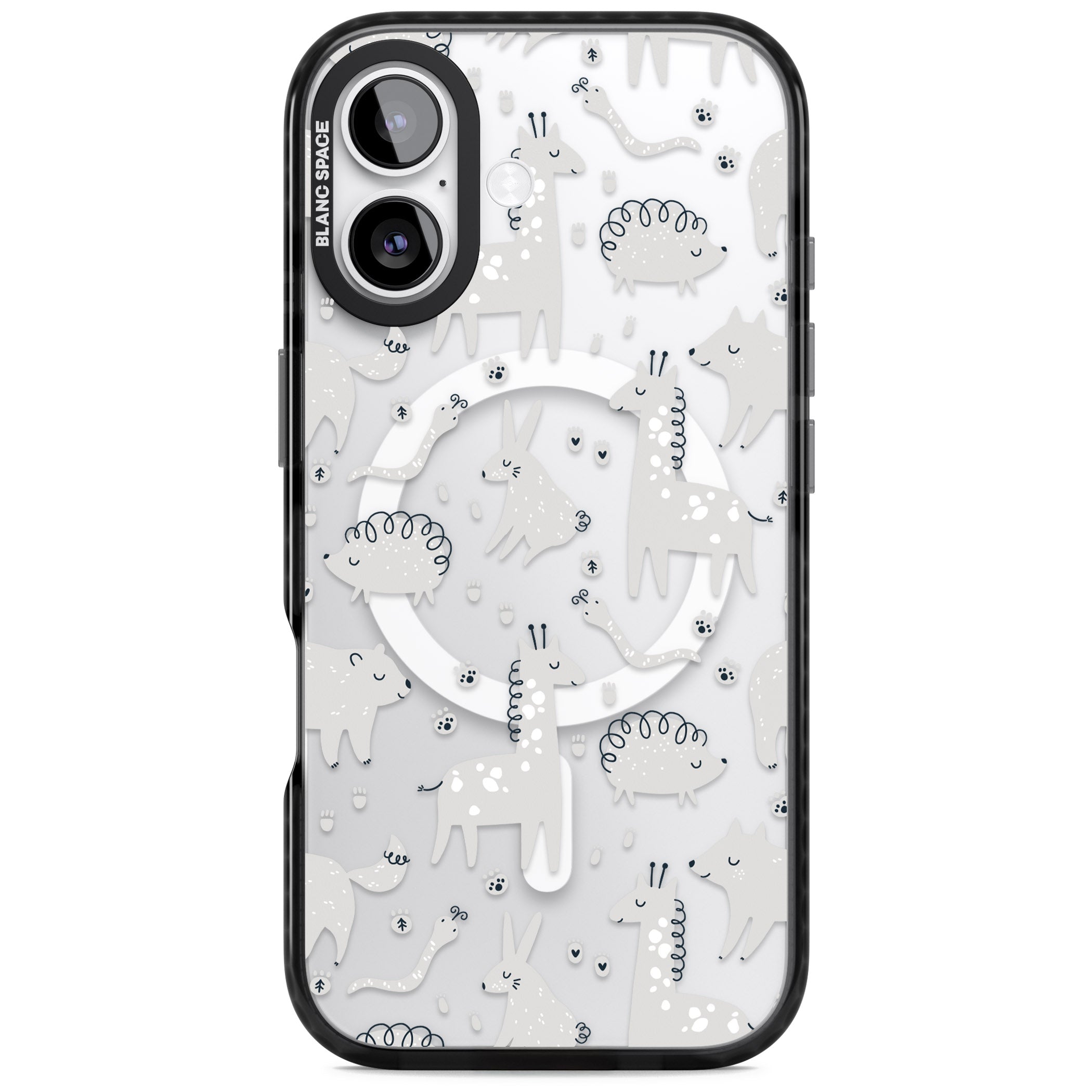 Monochrome Animal Party iPhone 17 Impact Pro Black Phone Case