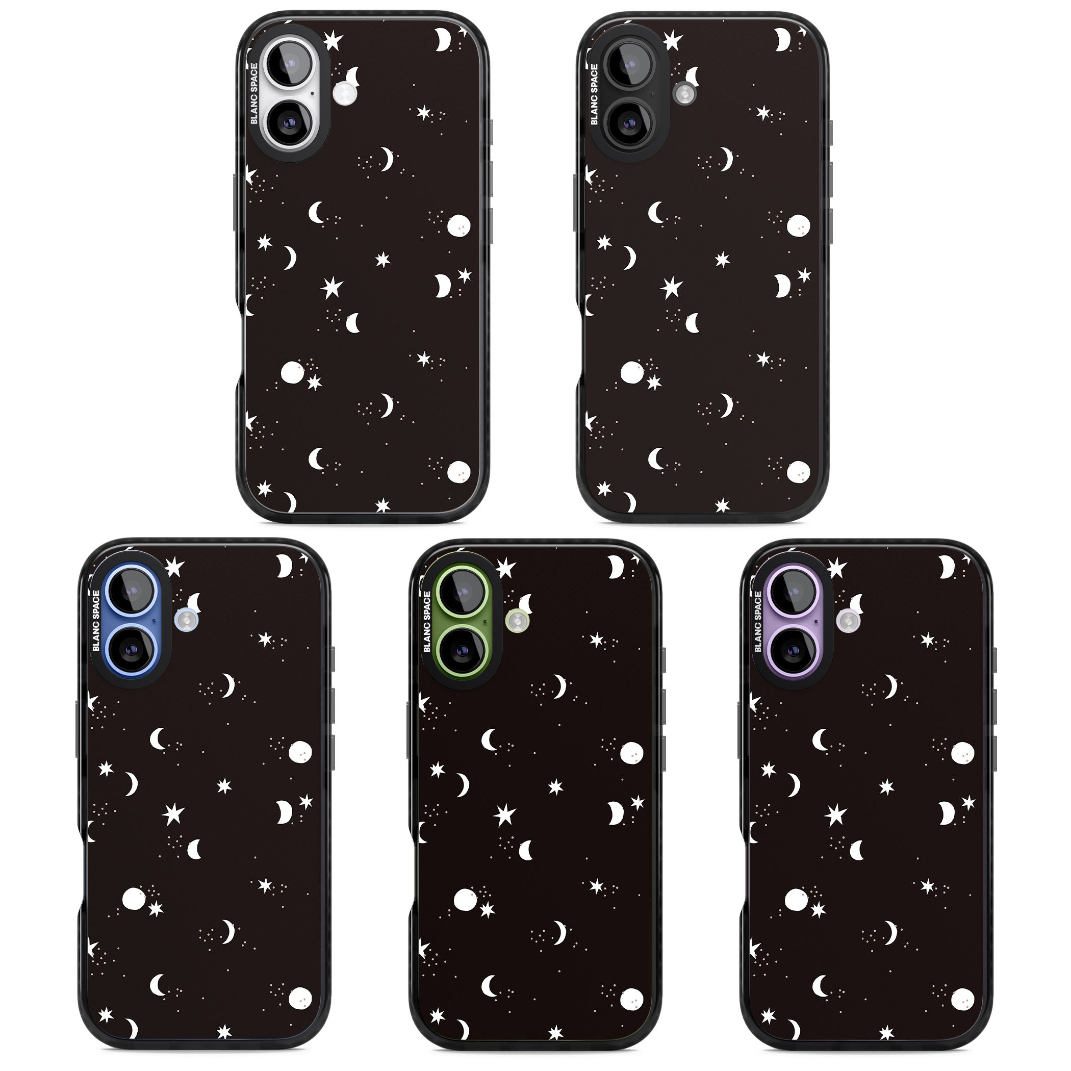 Funky Moons & Stars iPhone 17 Impact Pro Black Phone Case APT Impact Protection