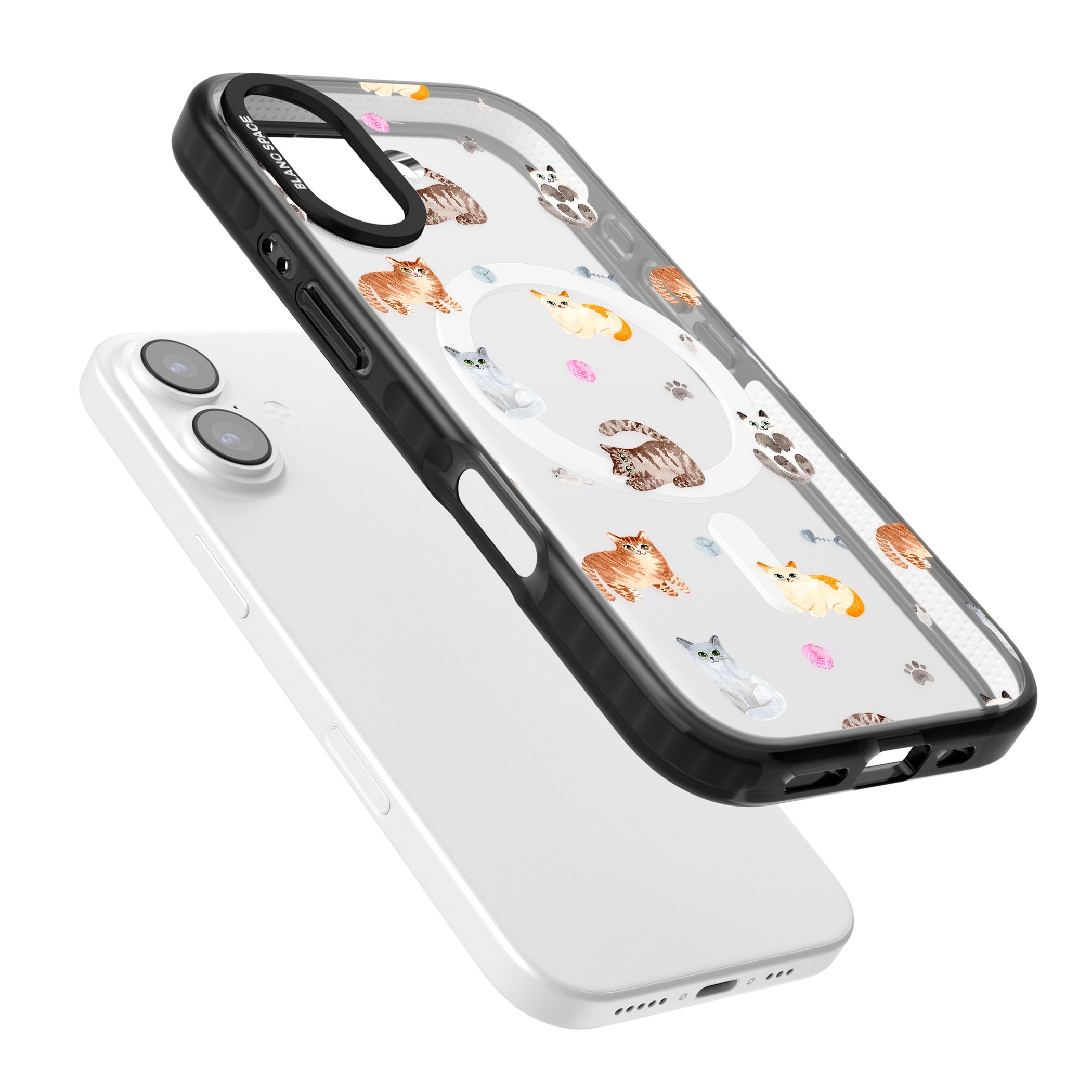 Playful Cats iPhone 17 Impact Pro Black Phone Case Colours