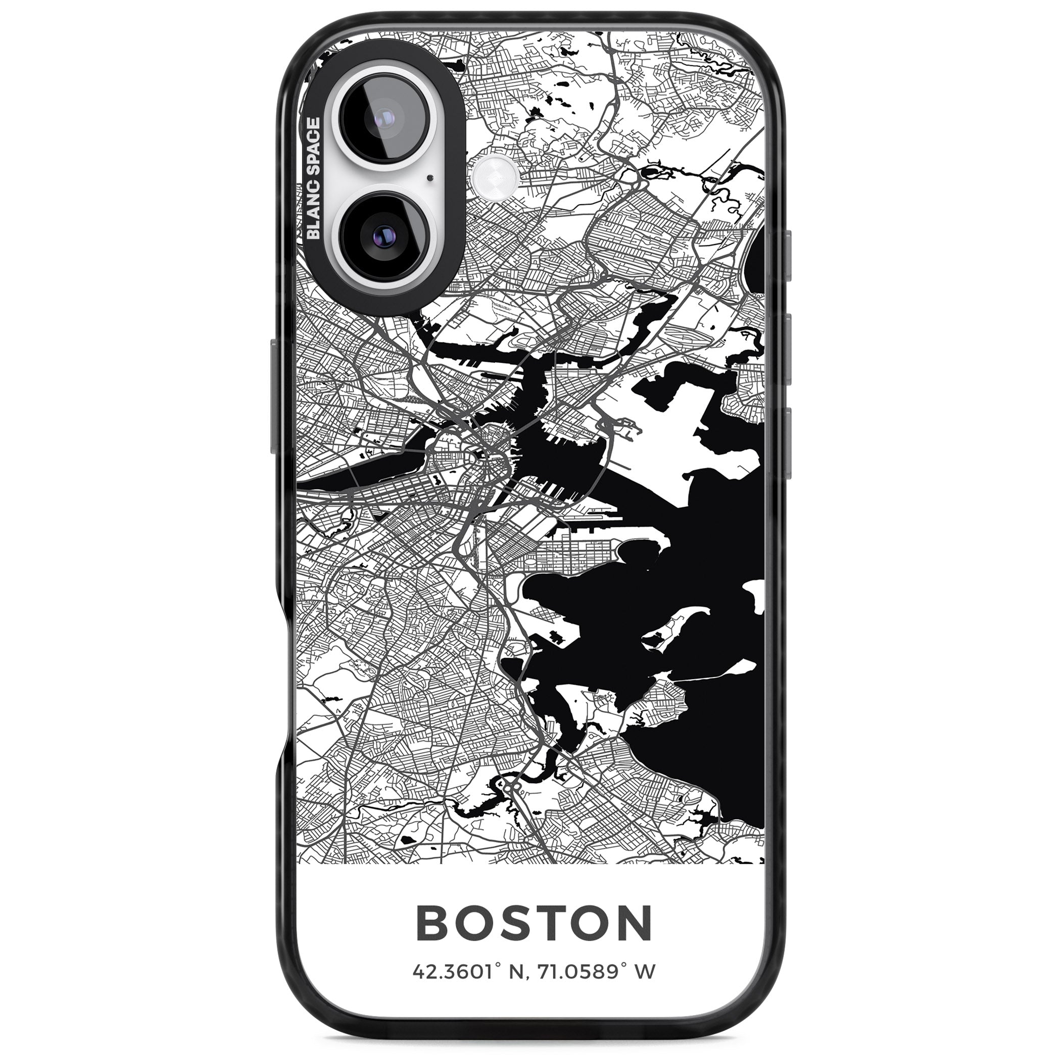 Boston Map iPhone 17 Impact Pro Black Phone Case