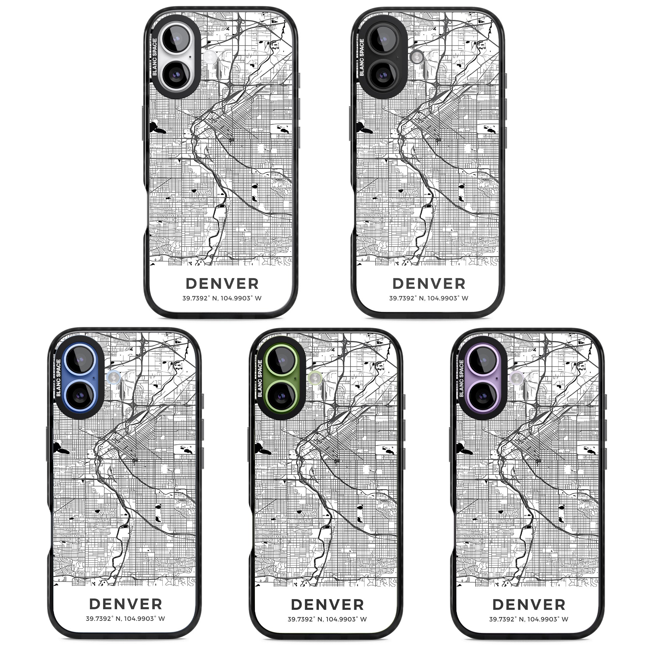 Denver Map iPhone 17 Impact Pro Black Phone Case APT Impact Protection