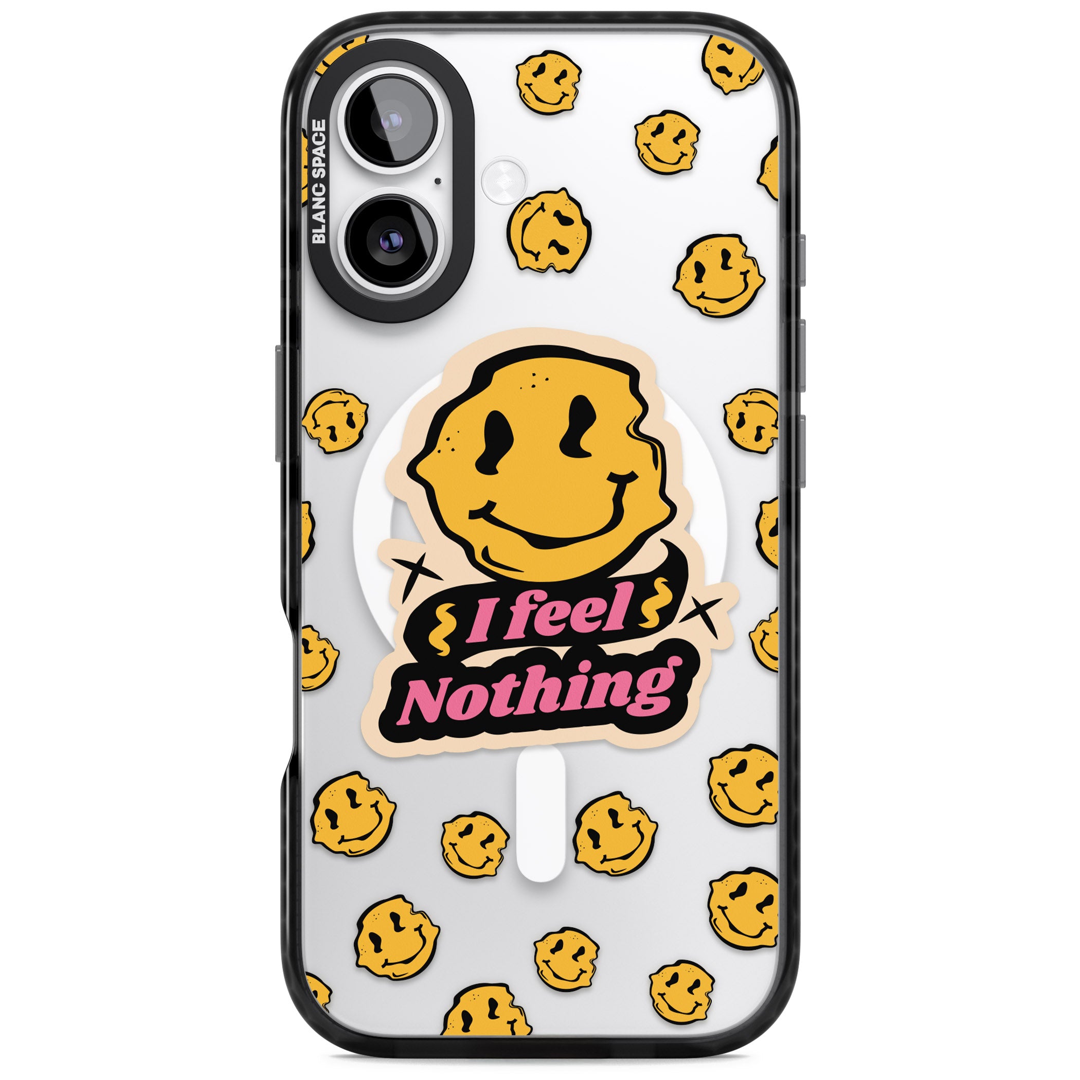I Feel Nothing (Clear) iPhone 17 Impact Pro Black Phone Case