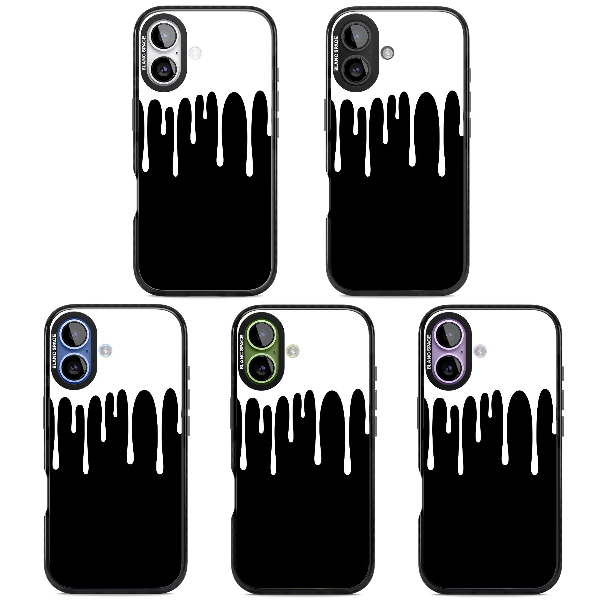 Melted Effect: White & Black iPhone 17 Impact Pro Black Phone Case APT Impact Protection