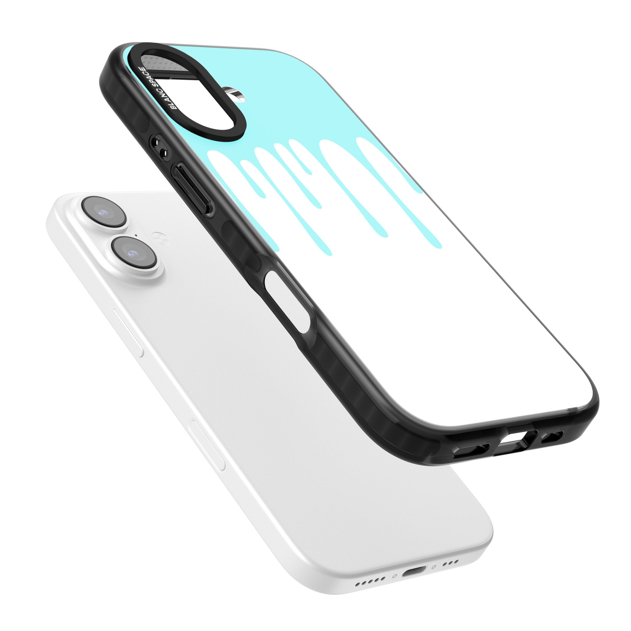 Melted Teal Drip iPhone 17 Impact Pro Black Phone Case Colours