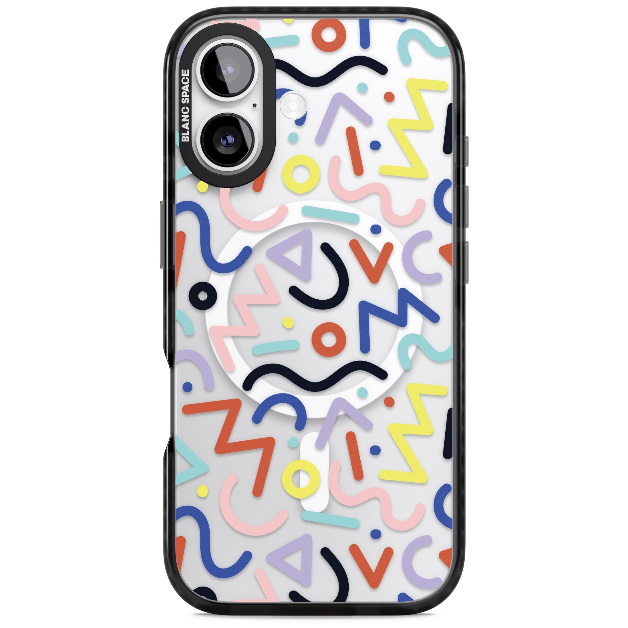 Memphis Retro Pattern iPhone 17 Impact Pro Black Phone Case