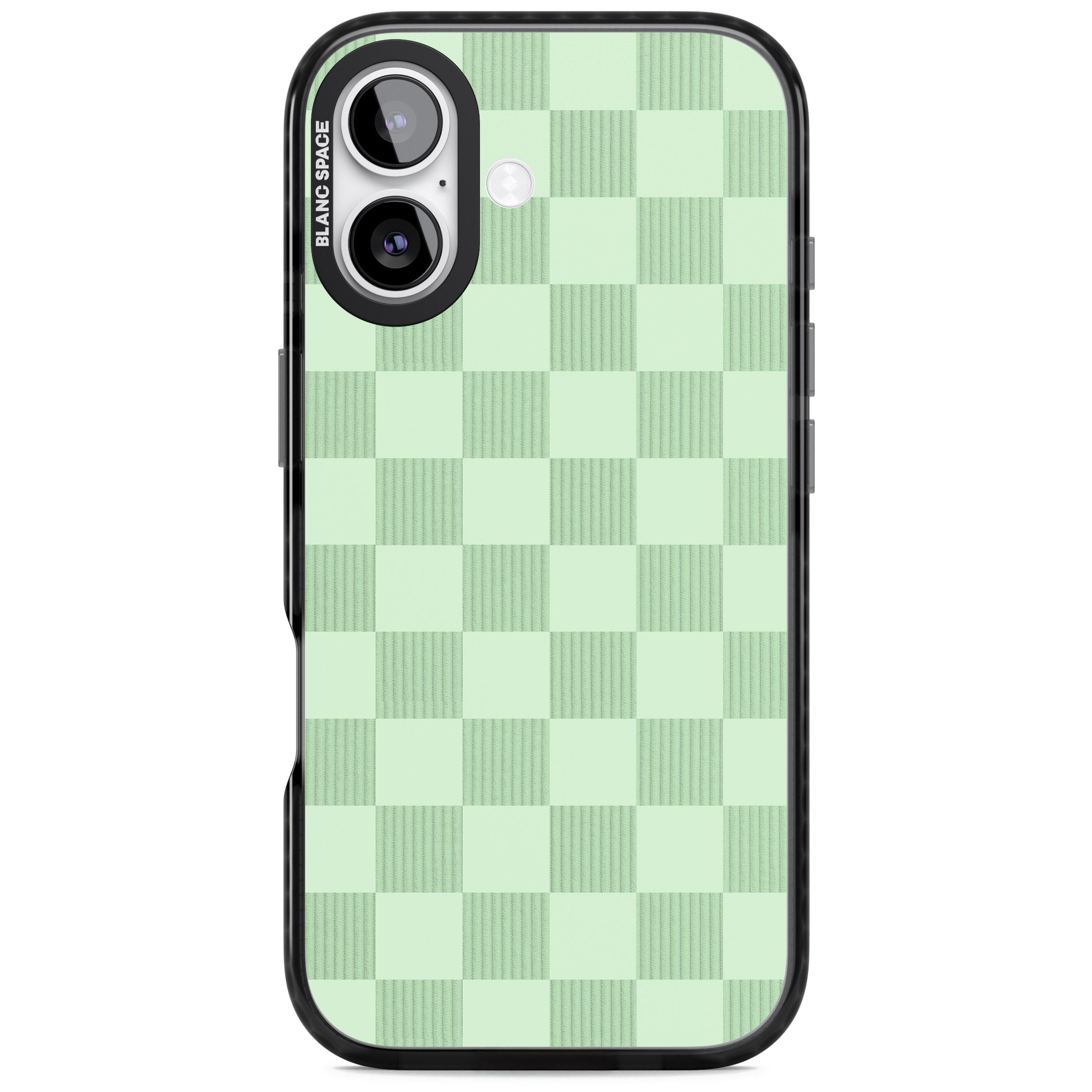 Seafoam Checkered iPhone 17 Impact Pro Black Phone Case